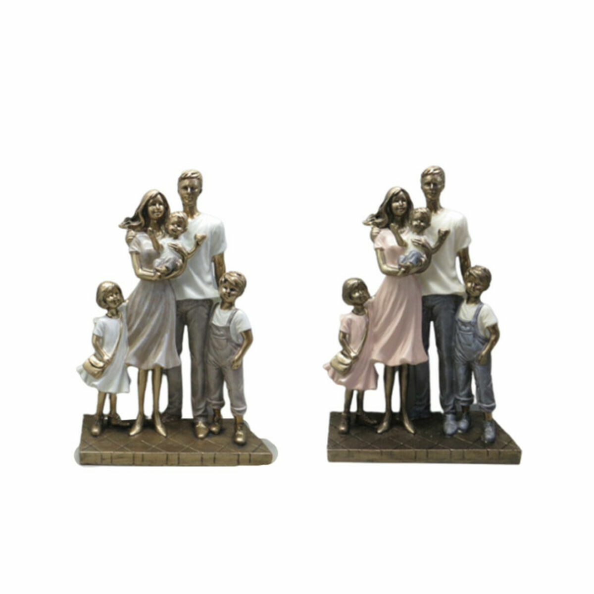 DKD Home Decor - Figura Decorativa DKD Home Decor 24 x 11,5 x 34 cm Multicolor Família (2 Unidades)