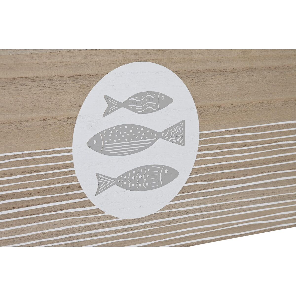 imagem de Caixa Decorativa DKD Home Decor Natural Madeira MDF Espirais Mediterrâneo 50 x 40 x 22,5 cm3