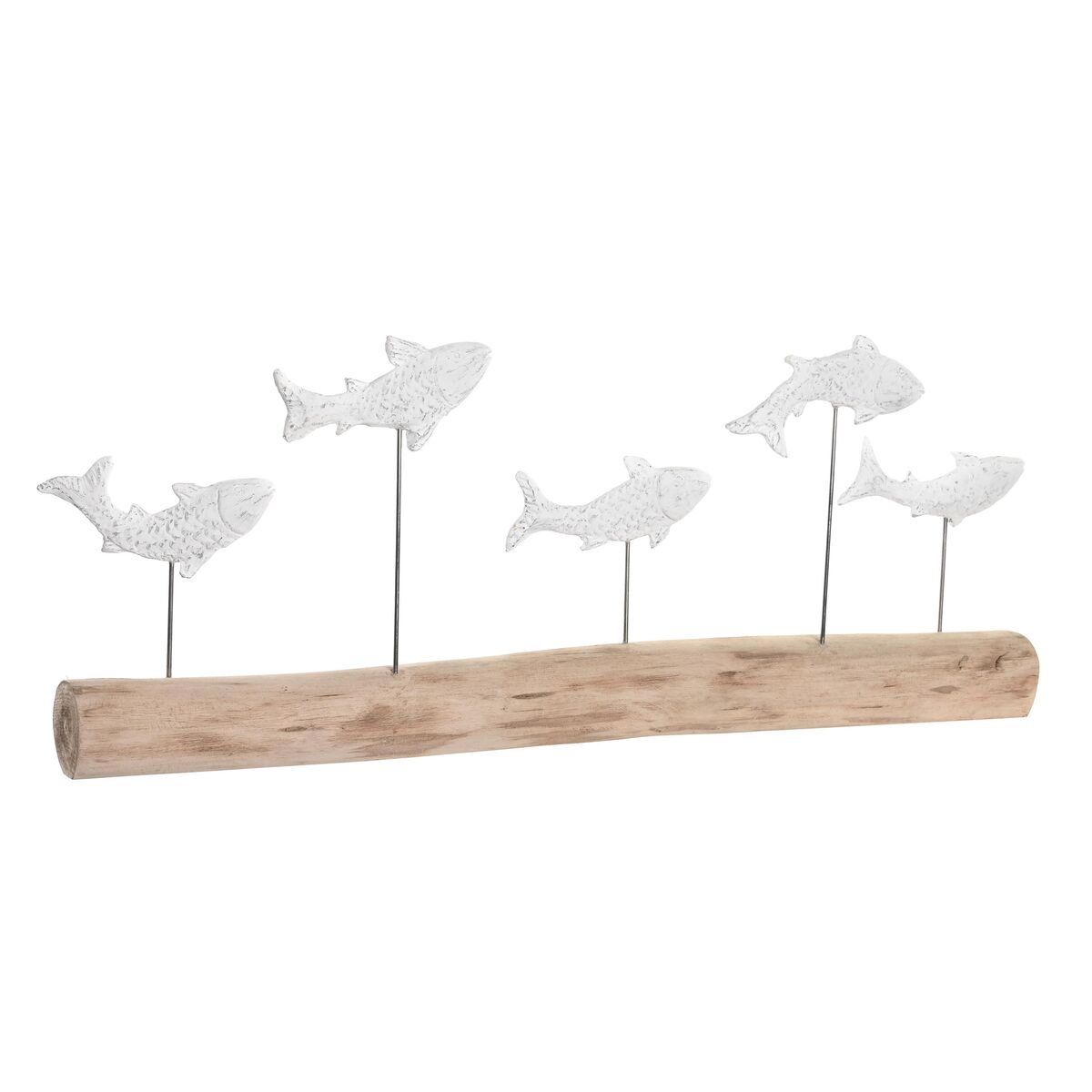 DKD Home Decor - Figura Decorativa DKD Home Decor Acabamento envelhecido Castanho Branco Resina Madeira de mangueira Espirais (77 x 8 x 31 cm)