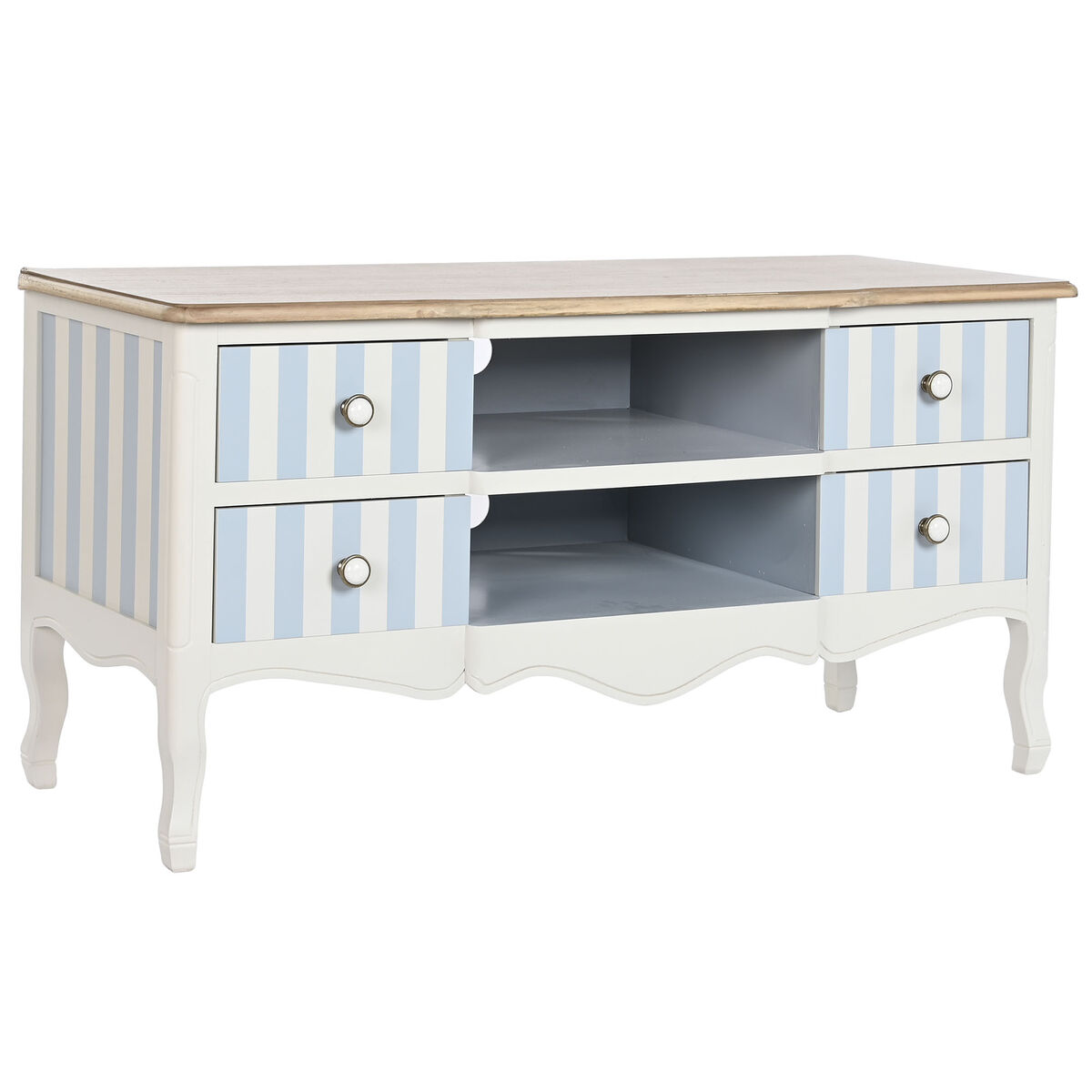 DKD Home Decor - Móvel de TV DKD Home Decor Branco Azul celeste (120 x 48 x 60 cm)