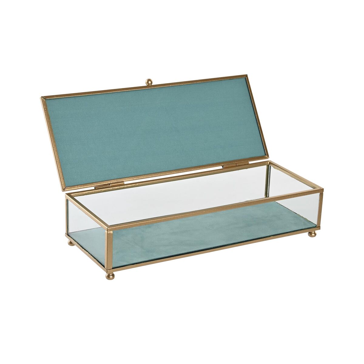 imagem de Guarda-Joias DKD Home Decor Cristal Metal Turquesa Azul celeste 25 x 10 x 5 cm (2 Unidades)3