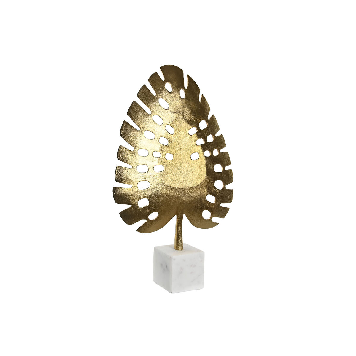 imagem de Figura Decorativa DKD Home Decor 28 x 7,5 x 47 cm Dourado Branco Tropical Folha de planta3