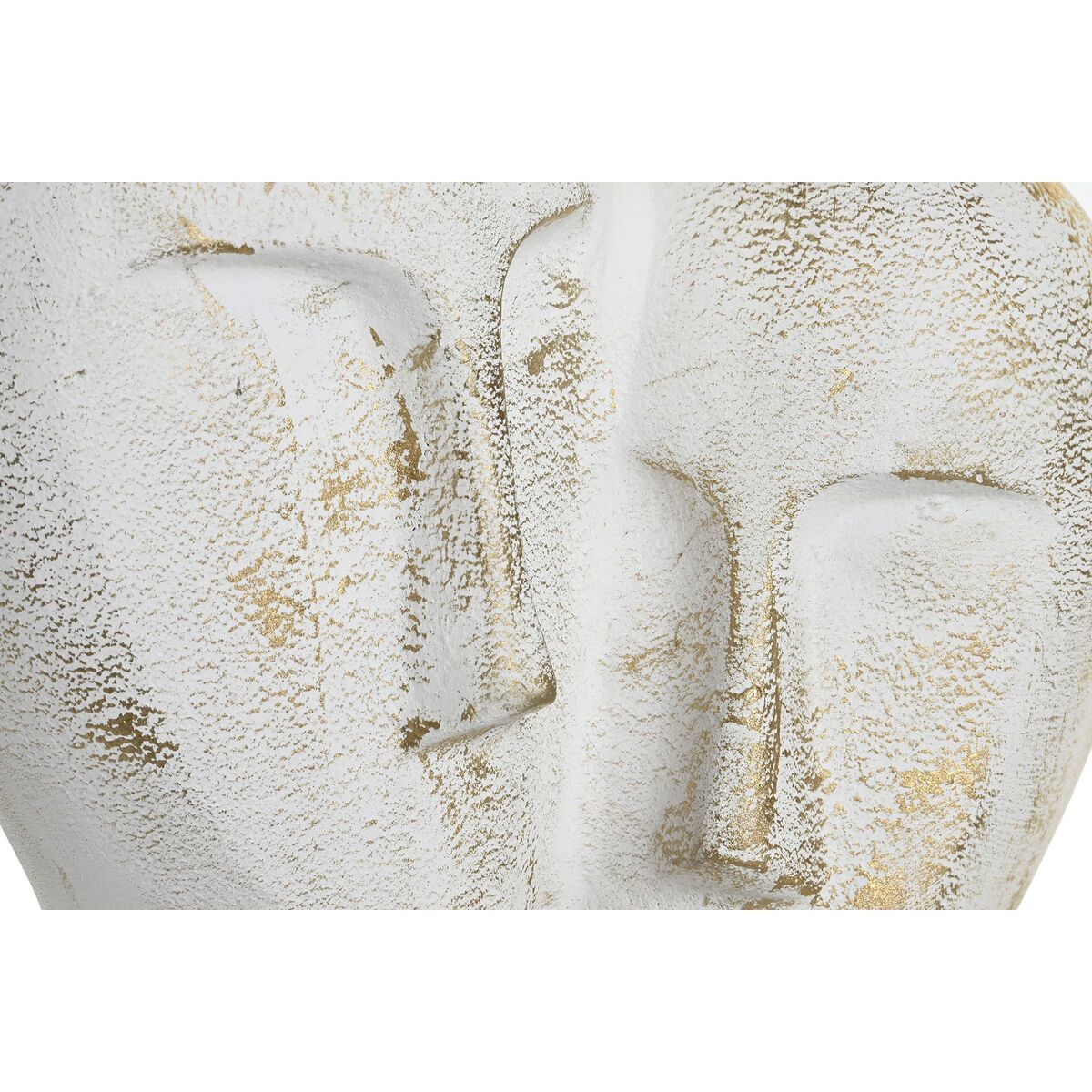 imagem de Figura Decorativa DKD Home Decor 23 x 10 x 30 cm Face Dourado Alumínio Branco3