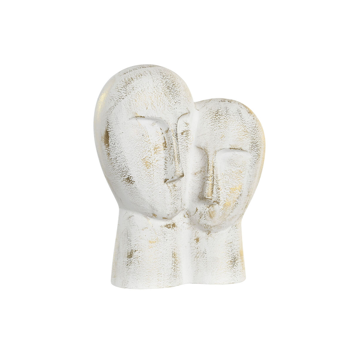 imagem de Figura Decorativa DKD Home Decor 23 x 10 x 30 cm Face Dourado Alumínio Branco1