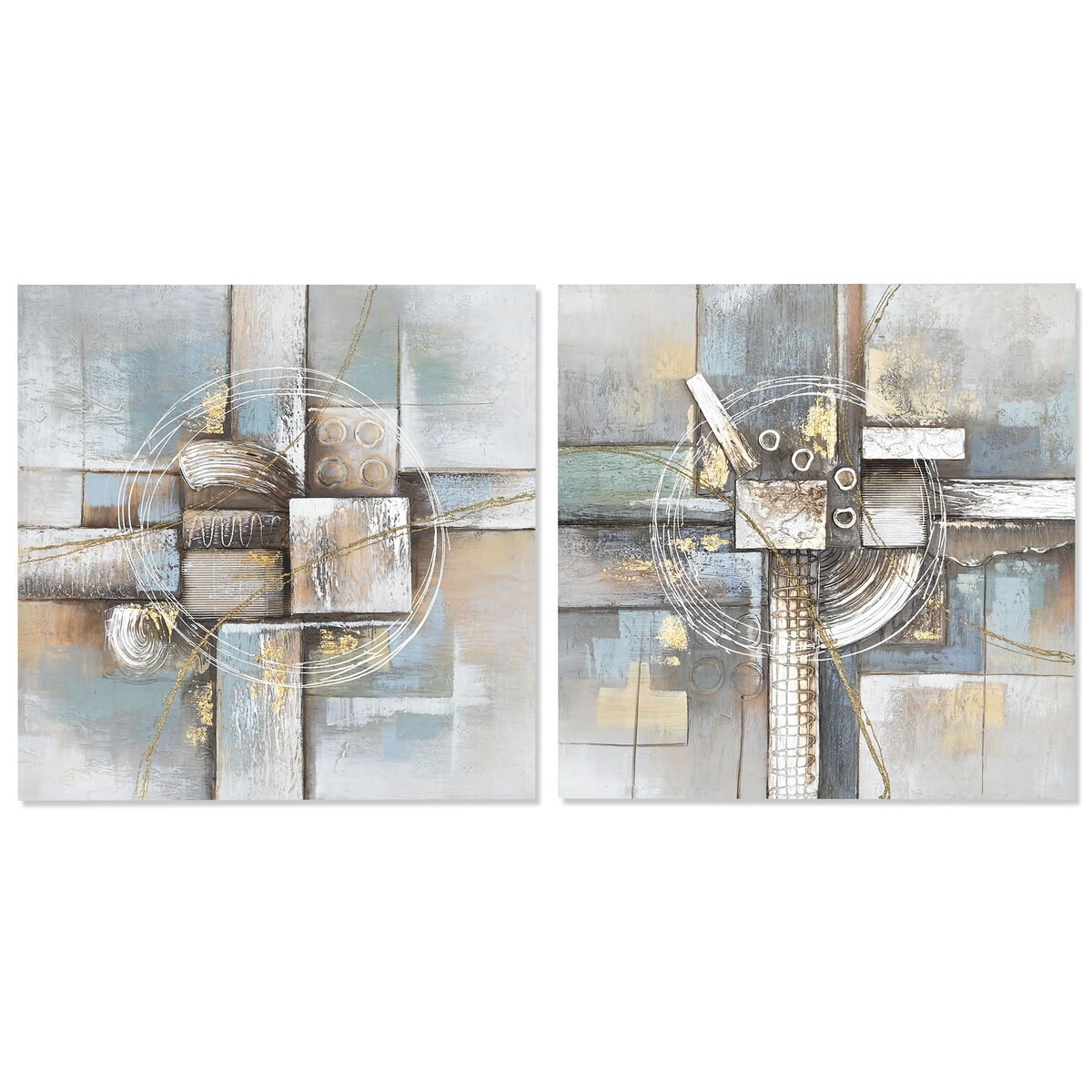 DKD Home Decor - Pintura DKD Home Decor Abstrato 80 x 3 x 80 cm Moderno (2 Unidades)