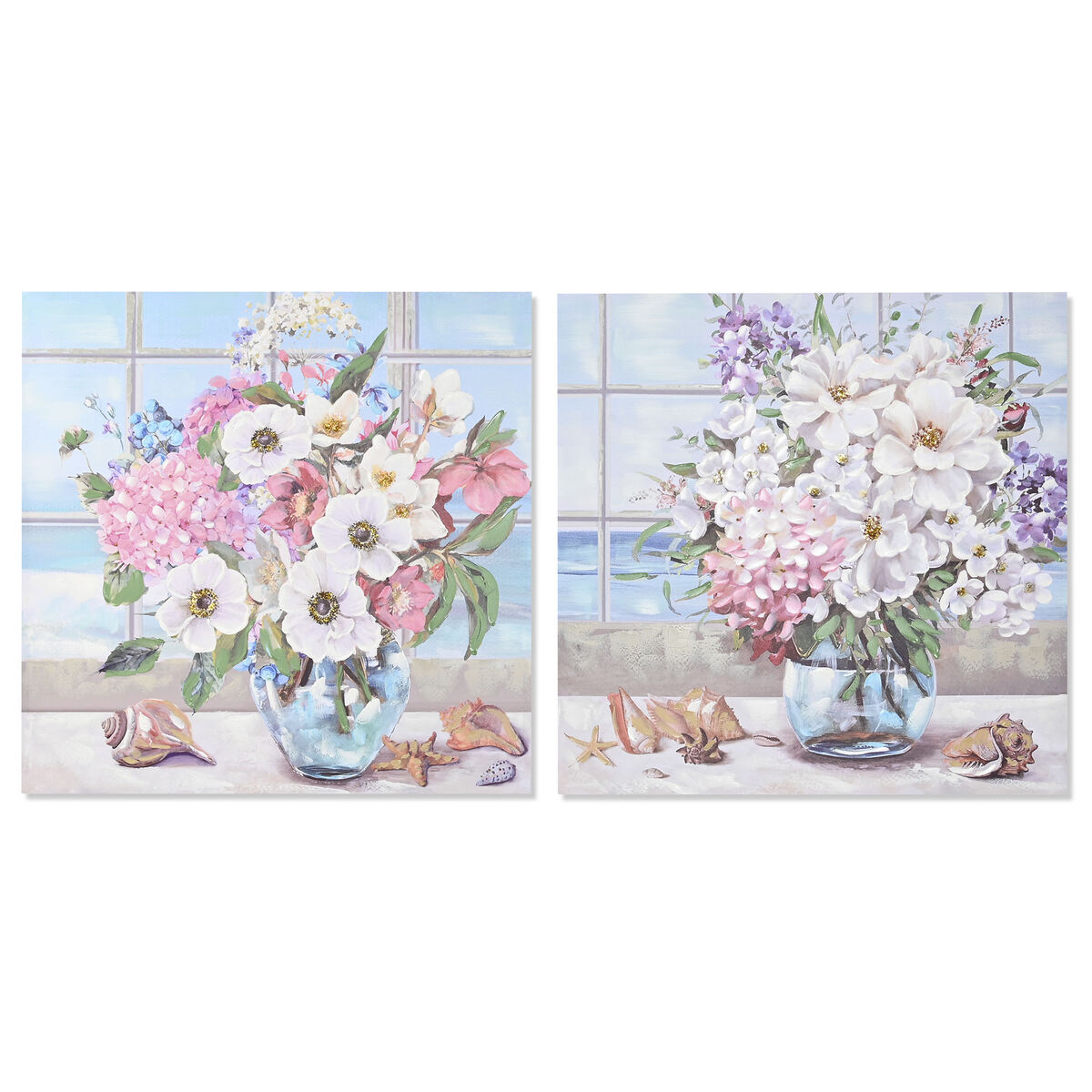 DKD Home Decor - Pintura DKD Home Decor 100 x 2,8 x 100 cm 100 x 3 x 100 cm Shabby Chic (2 Unidades)