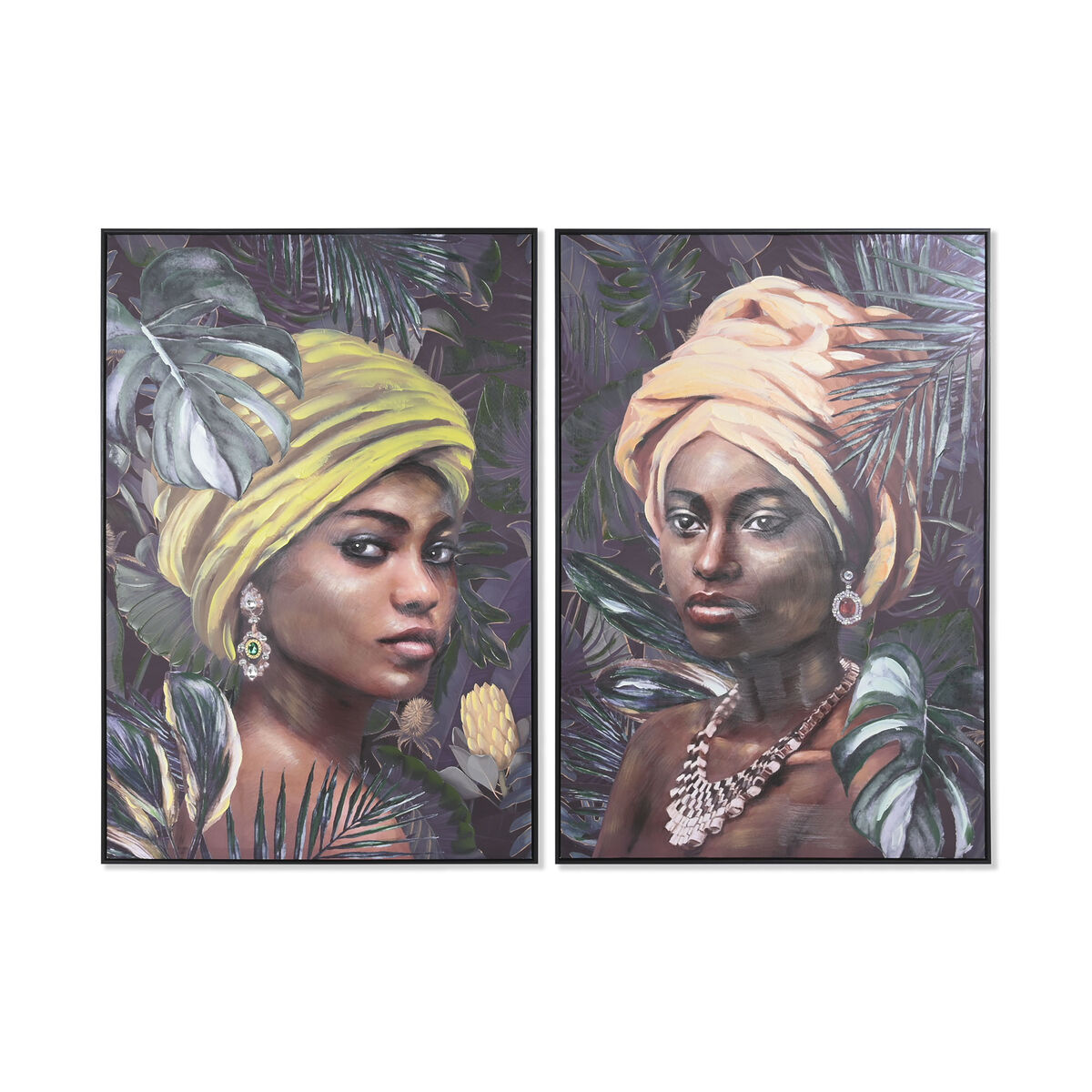 DKD Home Decor - Pintura DKD Home Decor 80 x 3,5 x 120 cm Colonial Africana (2 Unidades)