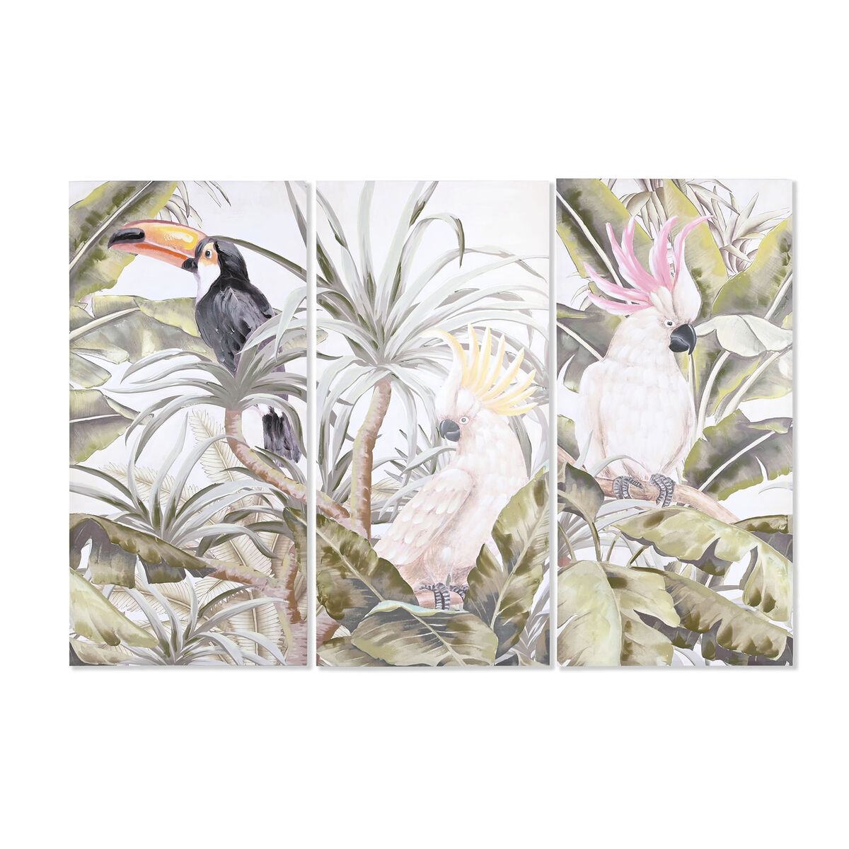 DKD Home Decor - Pintura DKD Home Decor Tropical 90 x 3 x 190 cm (3 Unidades)