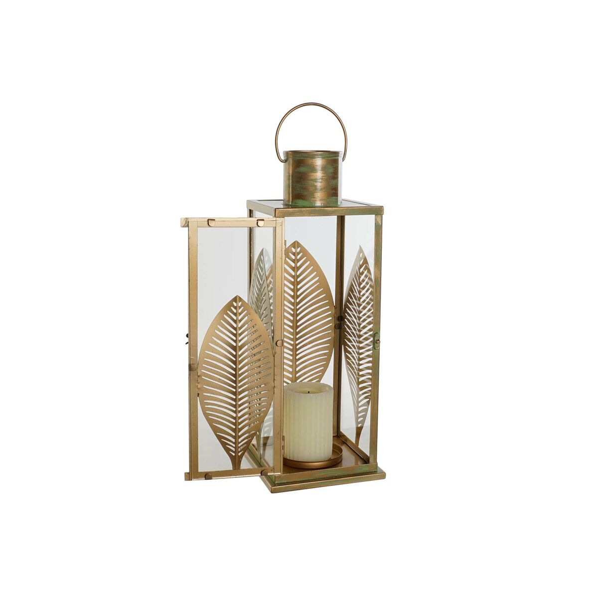 imagem de Lanterna DKD Home Decor Dourado Metal 16,5 x 16,5 x 50 cm Folha de planta2