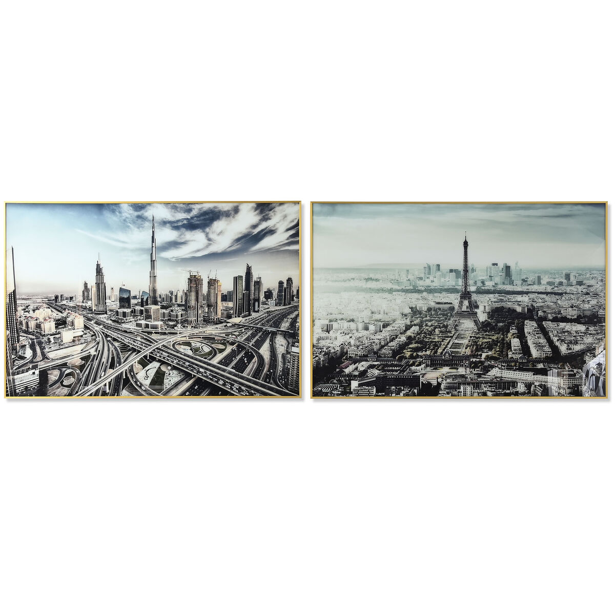 DKD Home Decor - Pintura DKD Home Decor Cidade 120 x 4 x 80 cm Loft (2 Unidades)