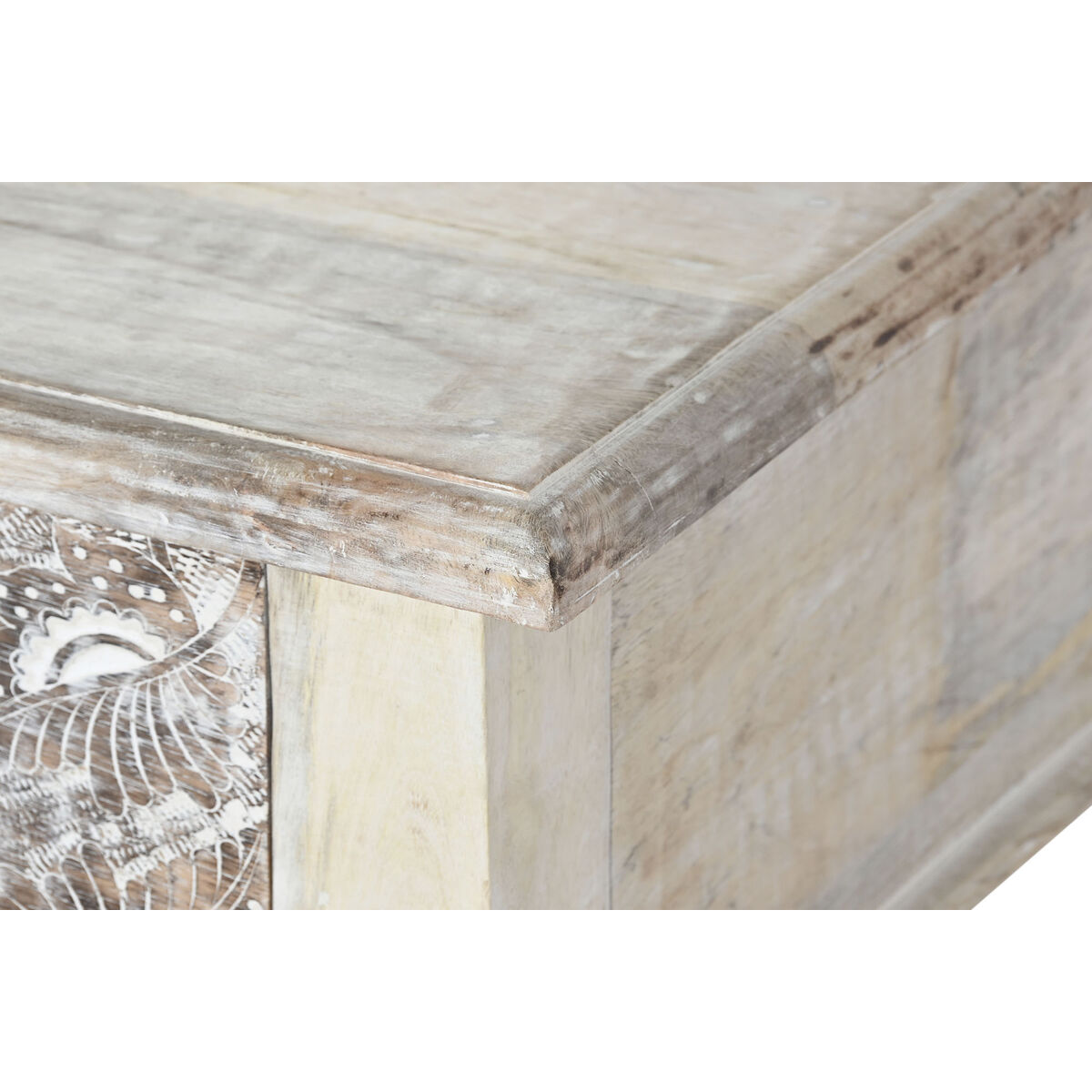 imagem de Mesa de apoio DKD Home Decor Branco Natural Madeira de mangueira 91 x 42 x 81 cm2