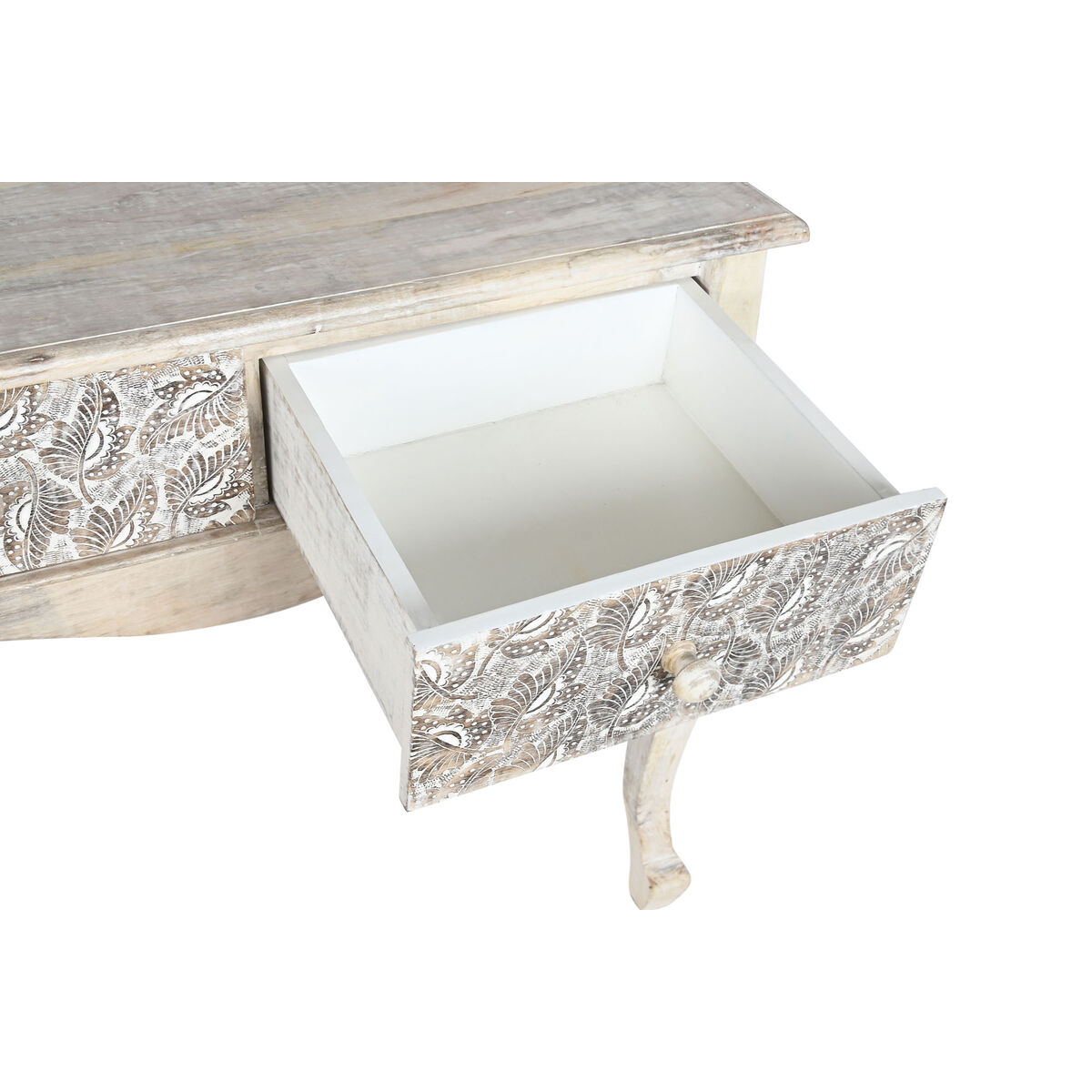 imagem de Mesa de apoio DKD Home Decor Branco Natural Madeira de mangueira 91 x 42 x 81 cm4