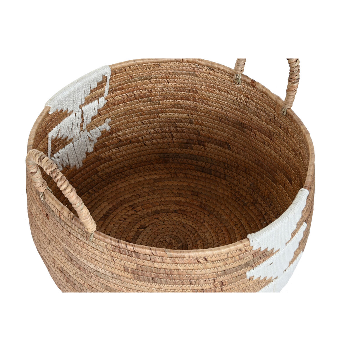 imagem de Conjunto de Cestas DKD Home Decor Branco Natural Corda Zostera marina Boho 55 x 55 x 40 cm4