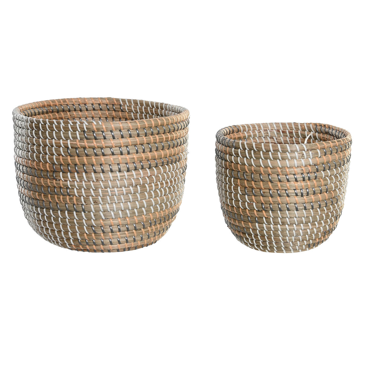 DKD Home Decor - Conjunto de Cestas DKD Home Decor 28 x 28 x 22 cm Tropical Zostera marina