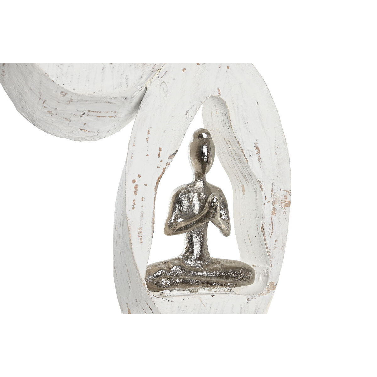 imagem de Figura Decorativa DKD Home Decor 18 x 9 x 69 cm Castanho Alumínio Branco Madeira de mangueira Yoga3