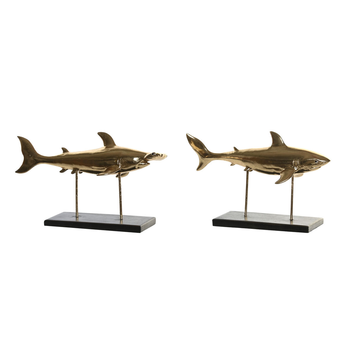 DKD Home Decor - Figura Decorativa DKD Home Decor 32 x 10,5 x 19,5 cm Preto Dourado (2 Unidades)