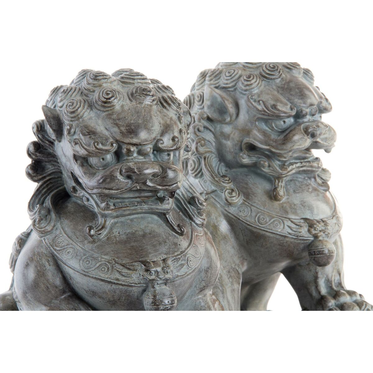 imagem de Figura Decorativa DKD Home Decor Cinzento Oriental 28 x 18 x 27 cm (2 Unidades)2