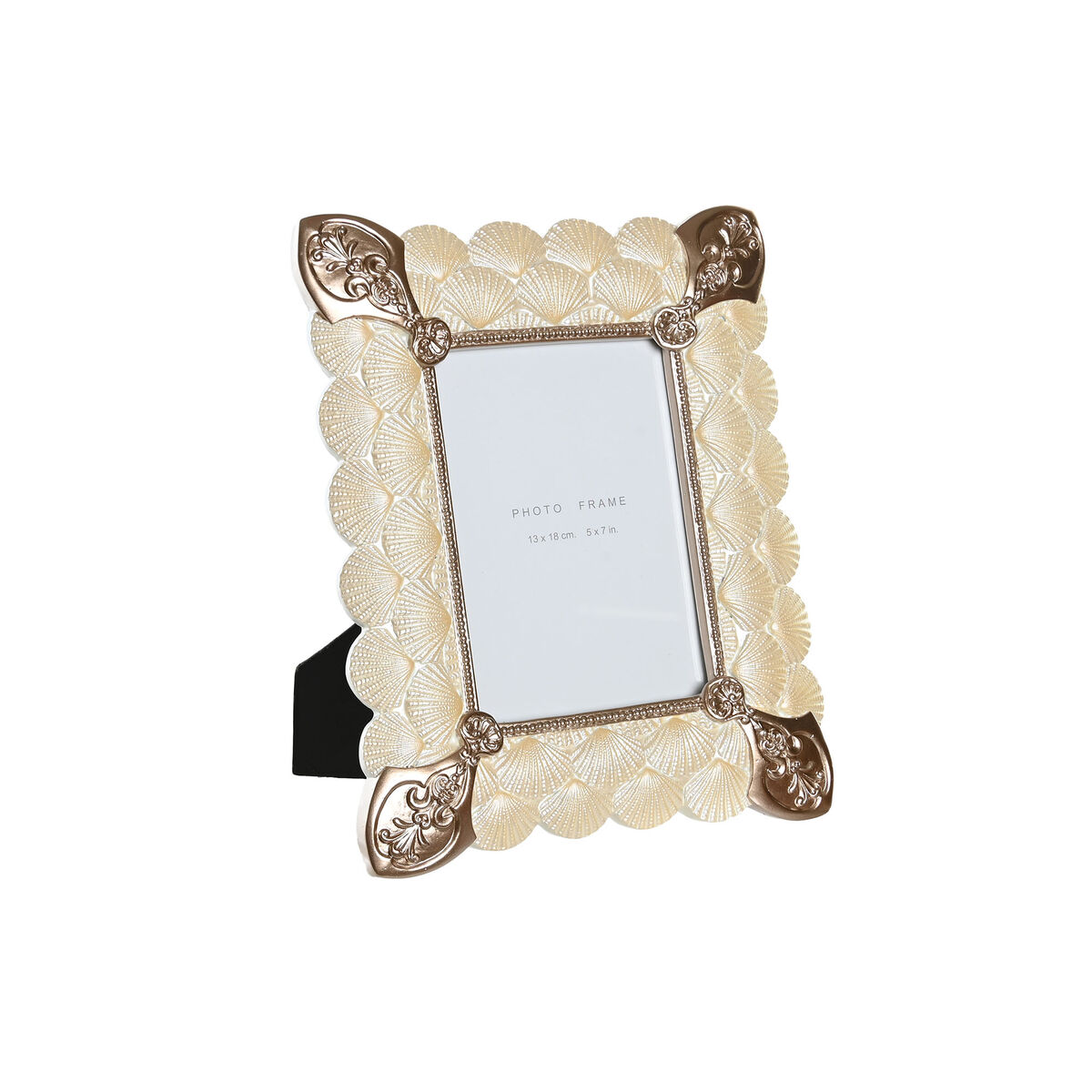 DKD Home Decor - Moldura de Fotos DKD Home Decor 22,8 x 2,6 x 28,6 cm Cristal Cobre Branco Resina Romântico