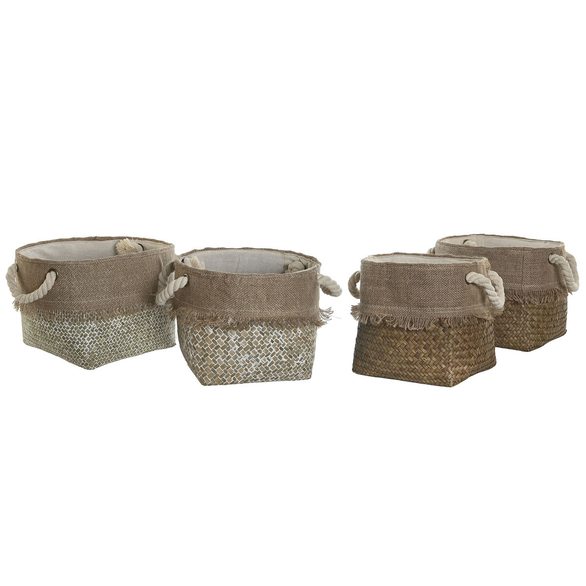 imagem de Conjunto de Cestas DKD Home Decor 28 x 28 x 20 cm Mediterrâneo (2 Unidades)3