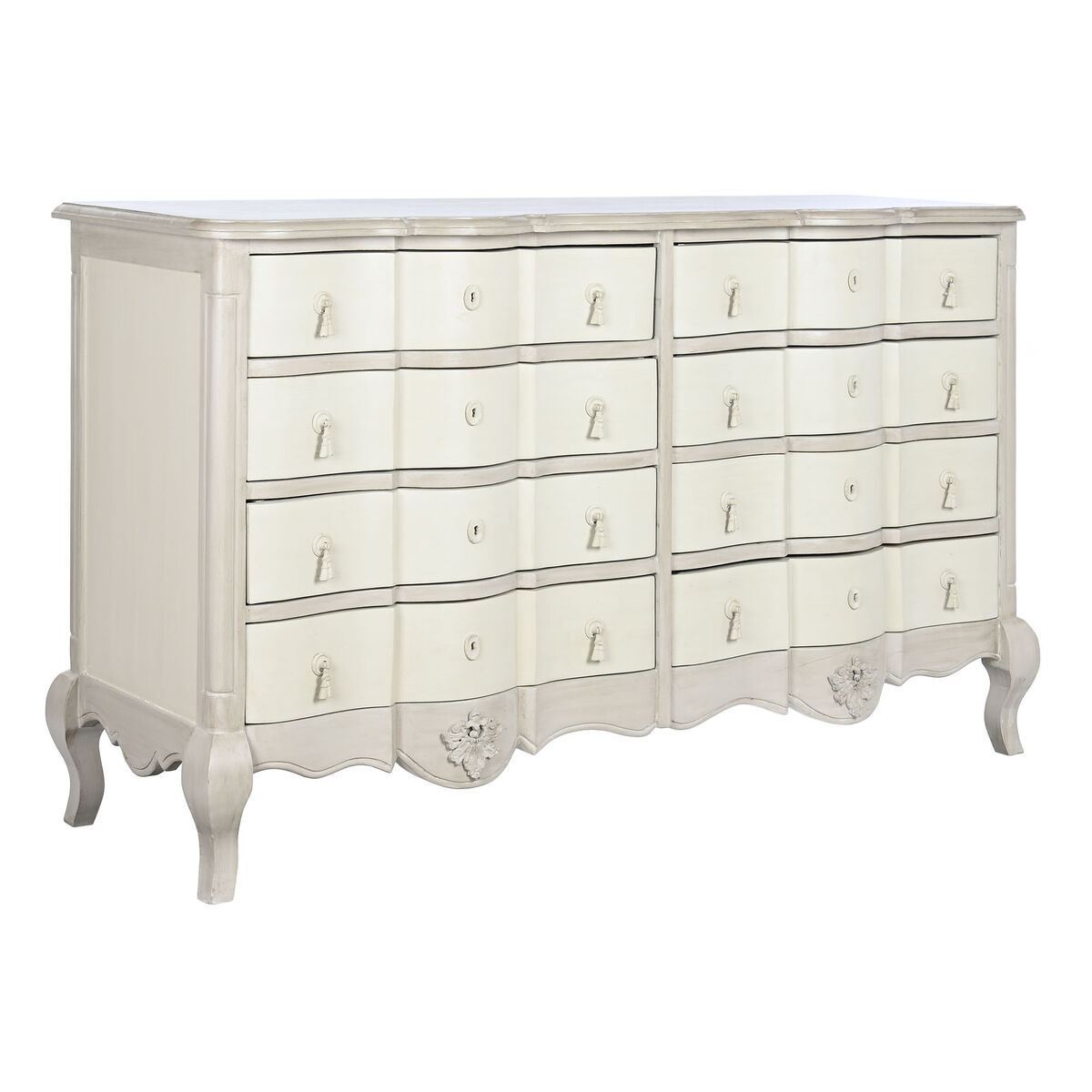 DKD Home Decor - Cómoda DKD Home Decor 155 x 51,5 x 90,5 cm Branco Creme Madeira de mangueira Madeira MDF