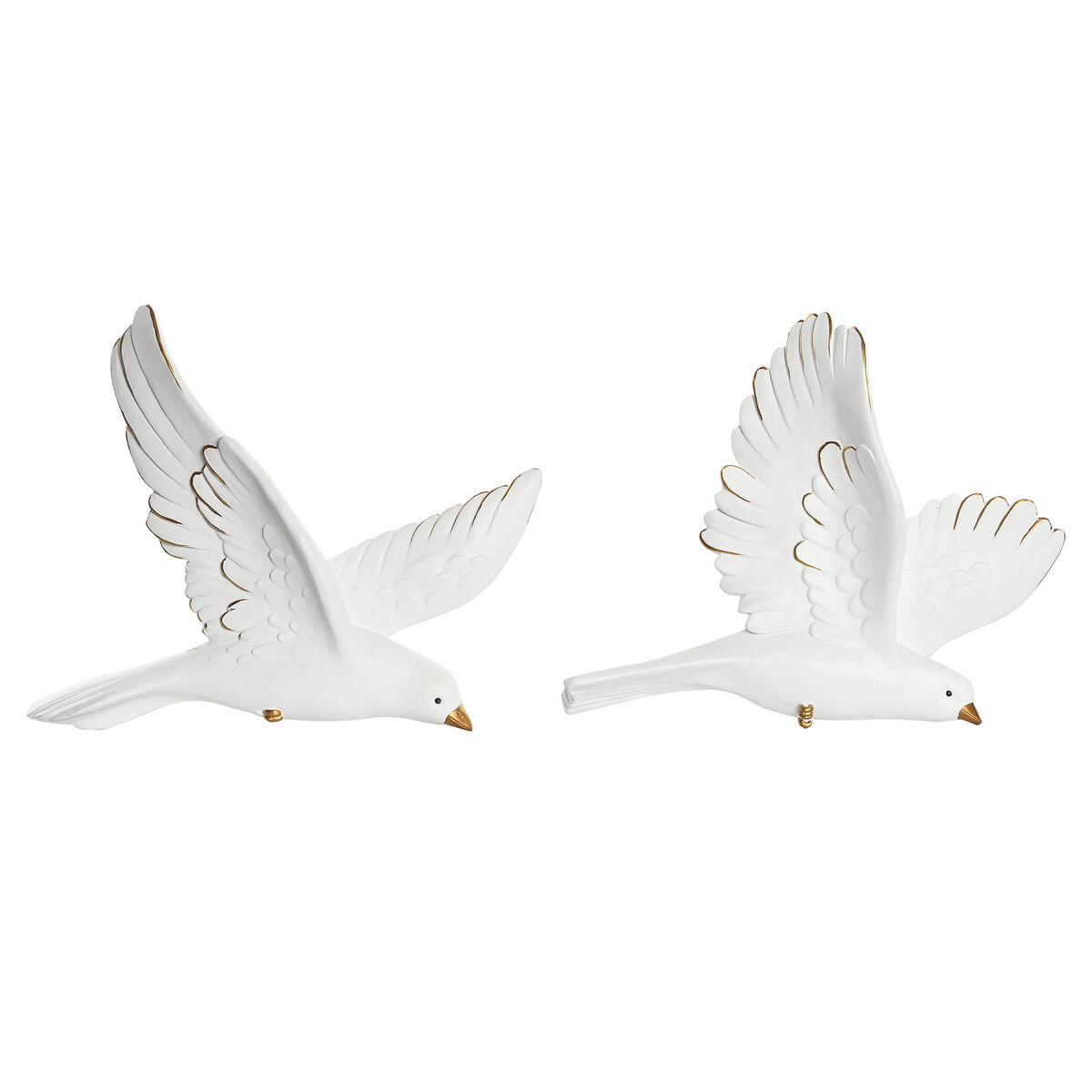 DKD Home Decor - Figura Decorativa DKD Home Decor 28 x 4,5 x 23 cm Branco Romântico (2 Unidades)