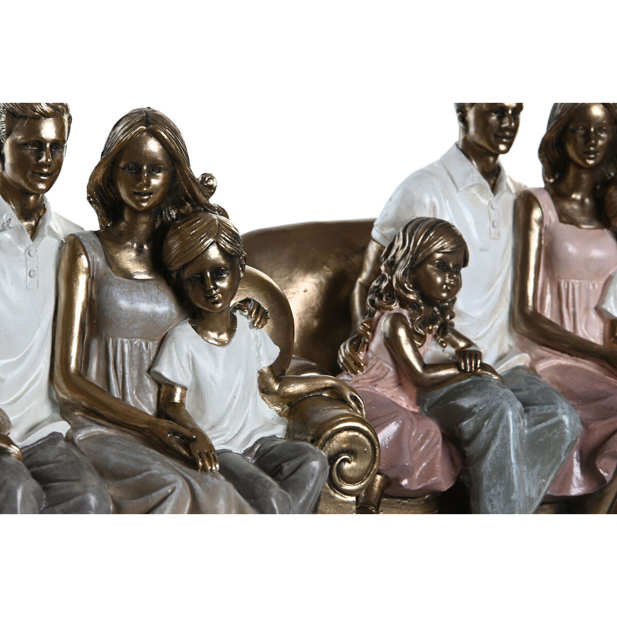 imagem de Figura Decorativa DKD Home Decor 19 x 13 x 18 cm Cor de Rosa Dourado Branco (2 Unidades)3