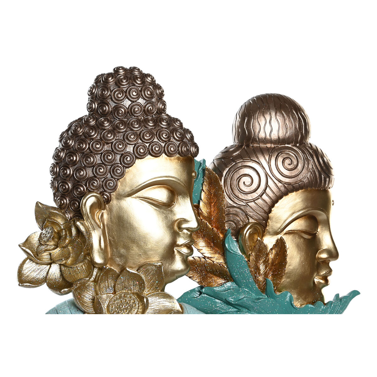 imagem de Figura Decorativa DKD Home Decor 22 x 8 x 42,5 cm Preto Dourado Buda Turquesa Oriental (2 Unidades)3