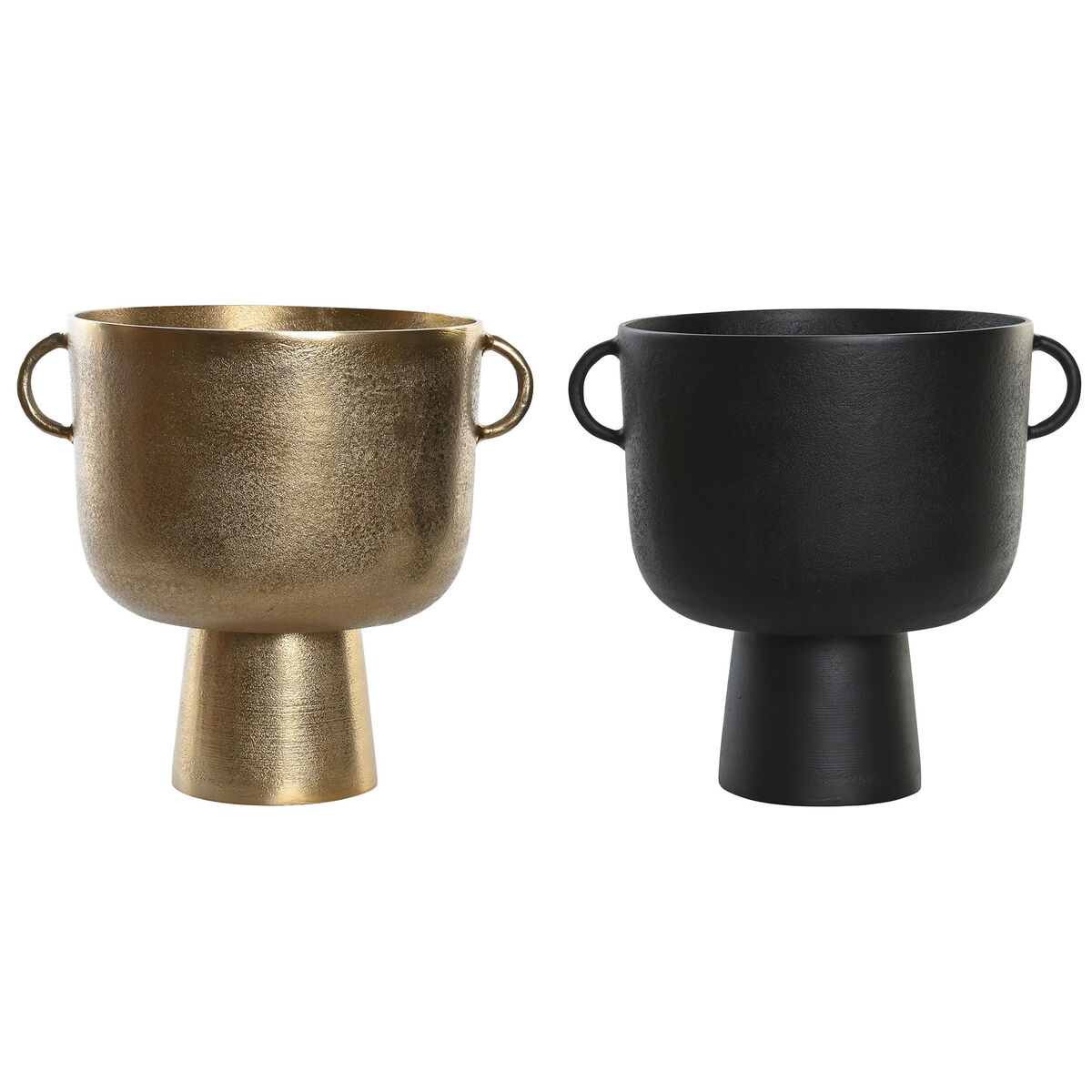 DKD Home Decor - Vaso DKD Home Decor 36 x 29 x 33 cm Preto Dourado Alumínio Moderno (2 Unidades)