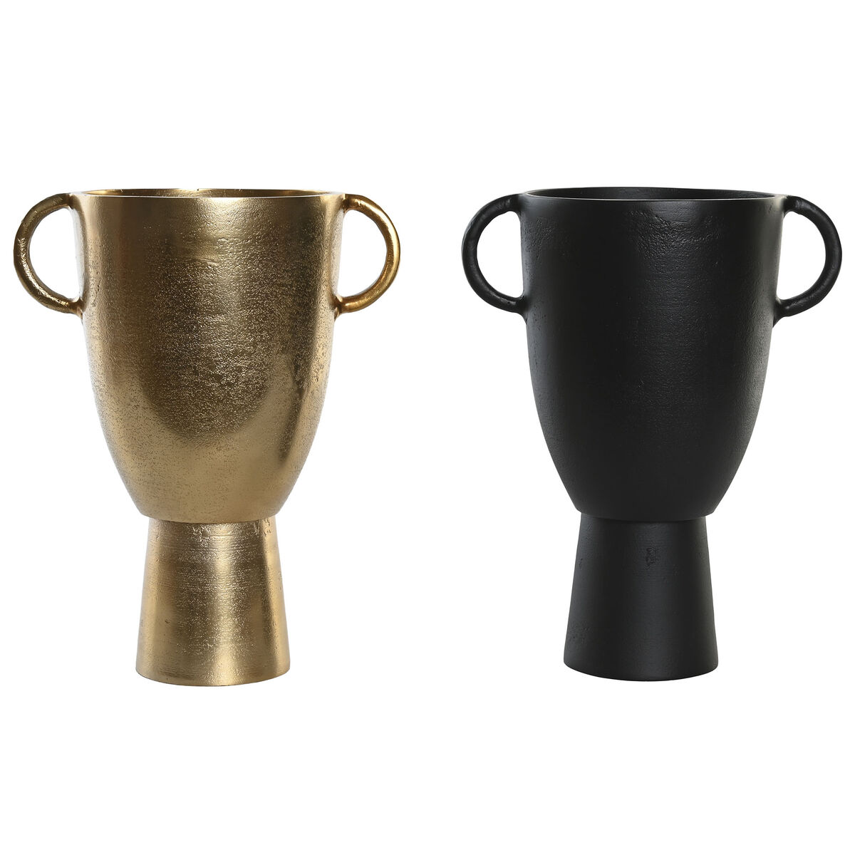 DKD Home Decor - Vaso DKD Home Decor 23 x 16 x 29 cm Preto Dourado Alumínio Moderno (2 Unidades)