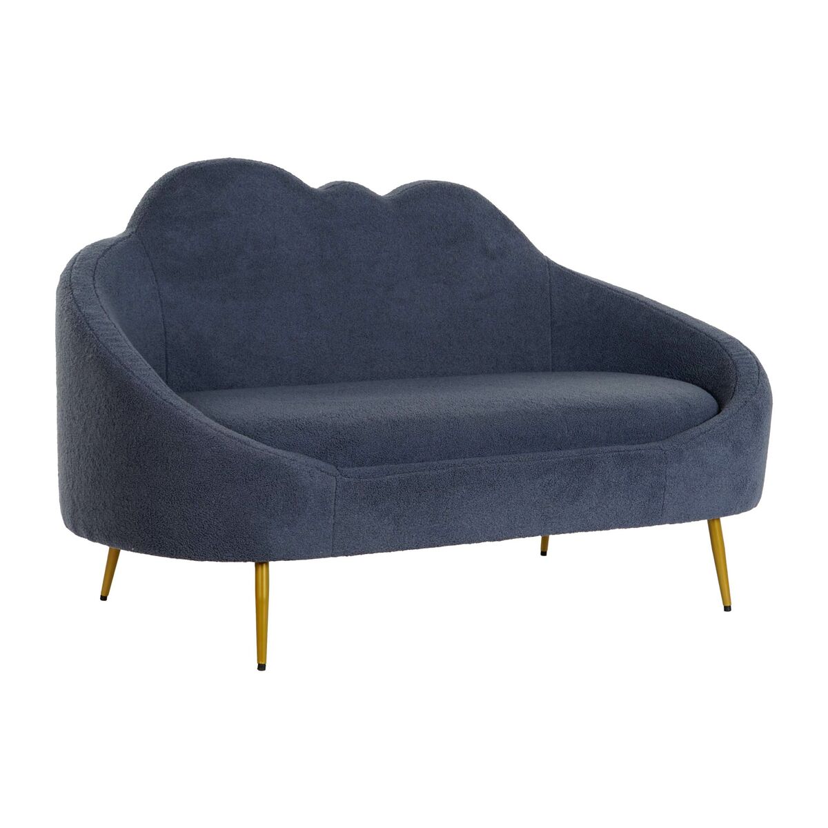 DKD Home Decor - Sofá DKD Home Decor Azul Dourado Metal Nuvens Scandi 155 x 75 x 92 cm