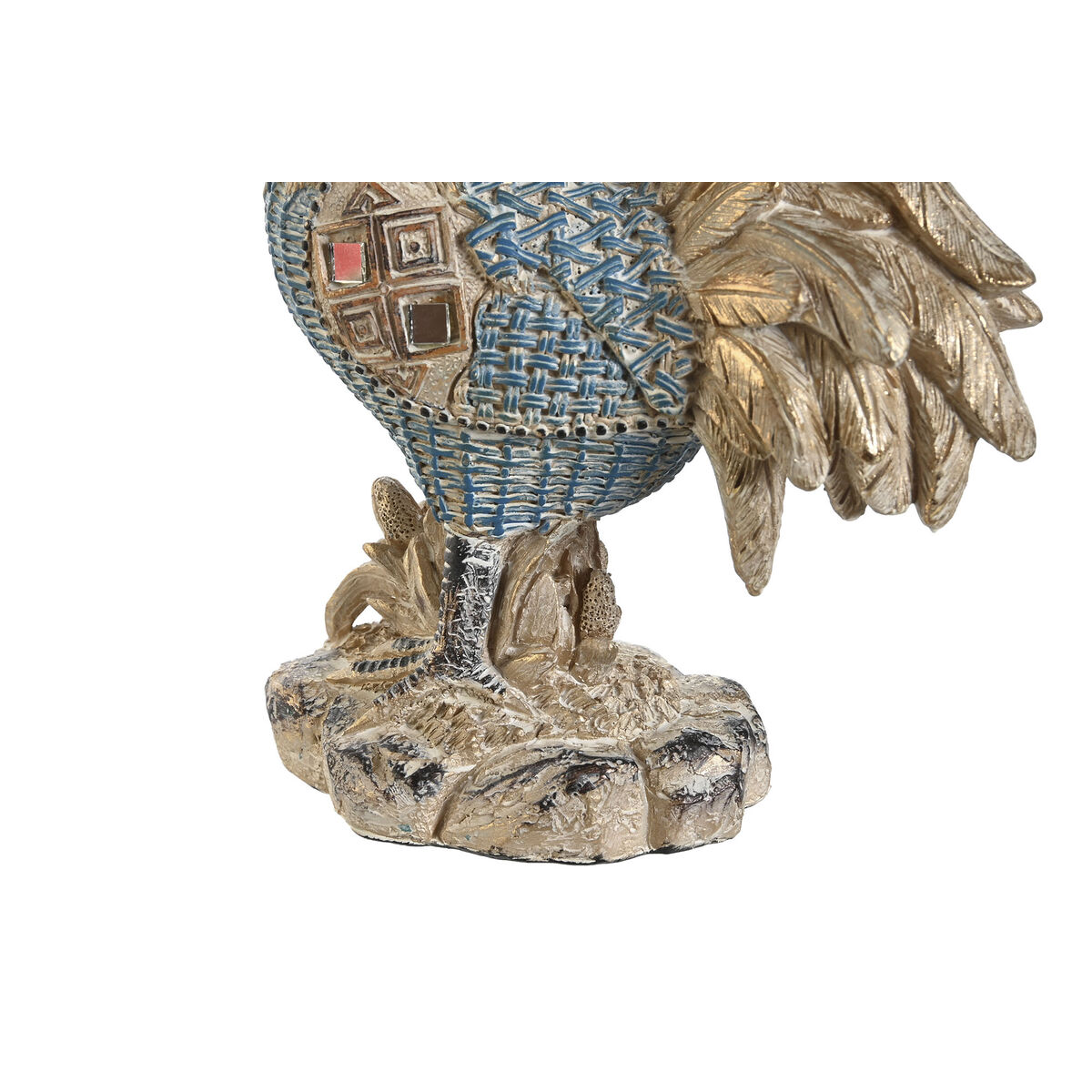 imagem de Figura Decorativa DKD Home Decor 14,3 x 7,5 x 20 cm Azul Turquesa Galo Decapé (2 Unidades)2