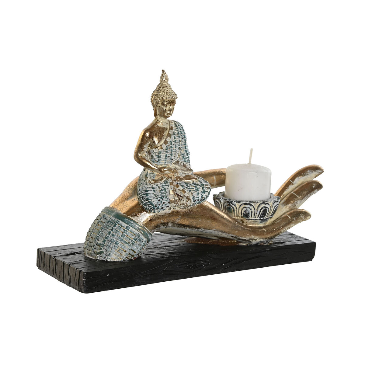 imagem de Figura Decorativa DKD Home Decor 25,7 x 8 x 16 cm Azul Buda Turquesa Oriental Decapé (2 Unidades)2