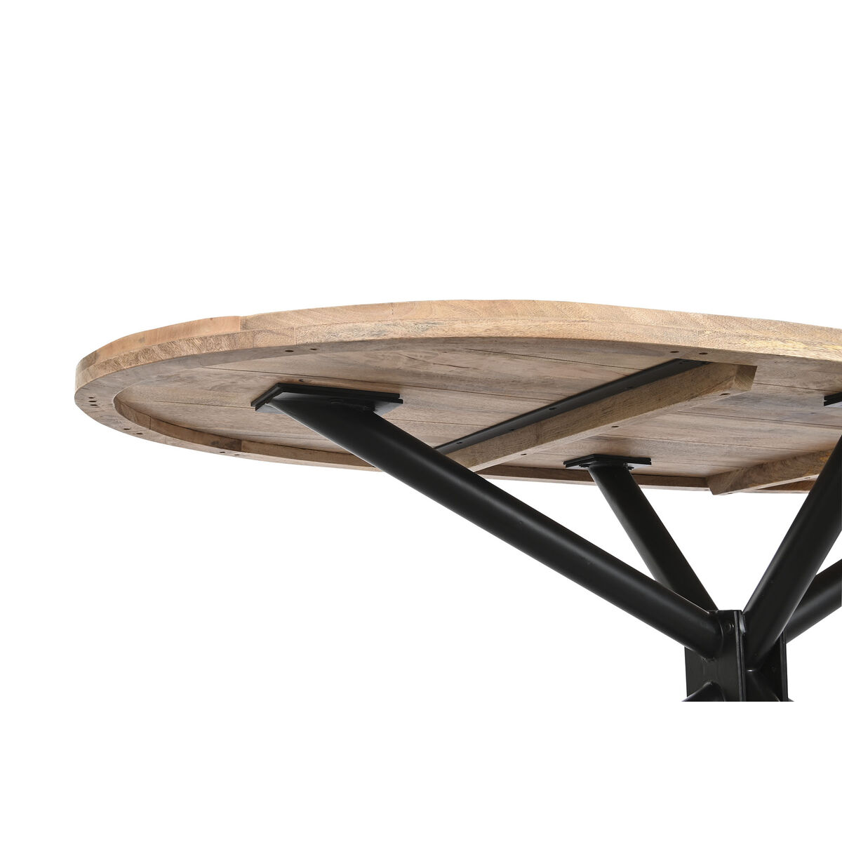 imagem de Mesa de Jantar DKD Home Decor Natural Preto Metal Madeira de mangueira 200 x 100 x 76 cm3