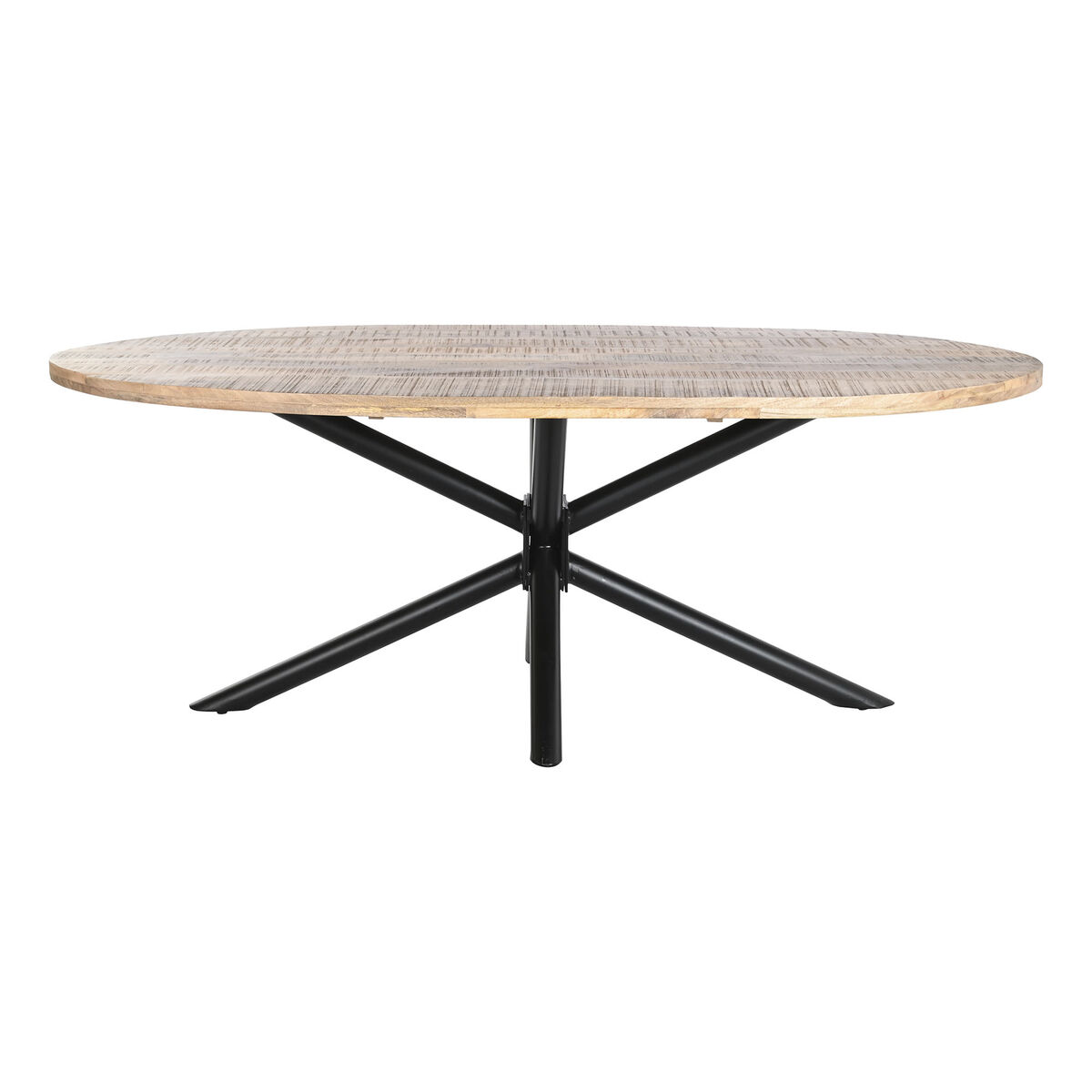 imagem de Mesa de Jantar DKD Home Decor Natural Preto Metal Madeira de mangueira 200 x 100 x 76 cm2