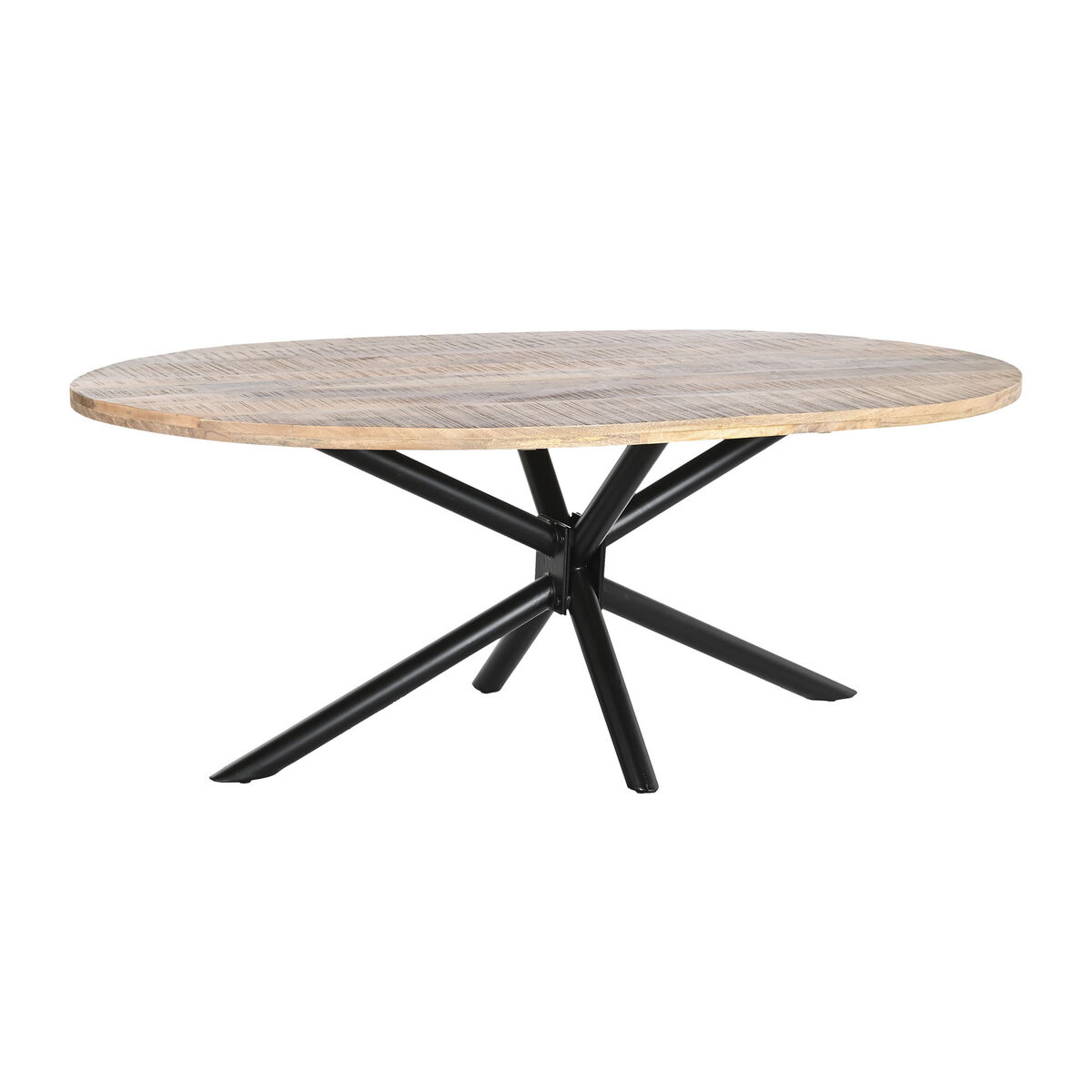 imagem de Mesa de Jantar DKD Home Decor Natural Preto Metal Madeira de mangueira 200 x 100 x 76 cm1