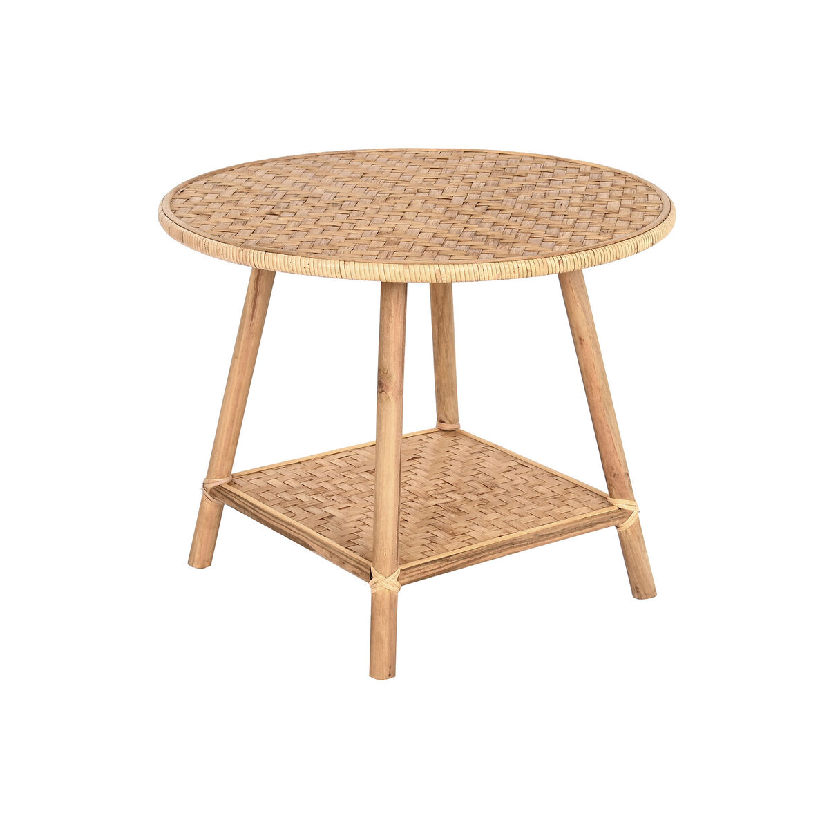 DKD Home Decor - Mesa de apoio DKD Home Decor 61 x 61 x 46 cm 61 x 61 x 49 cm Castanho Rotim