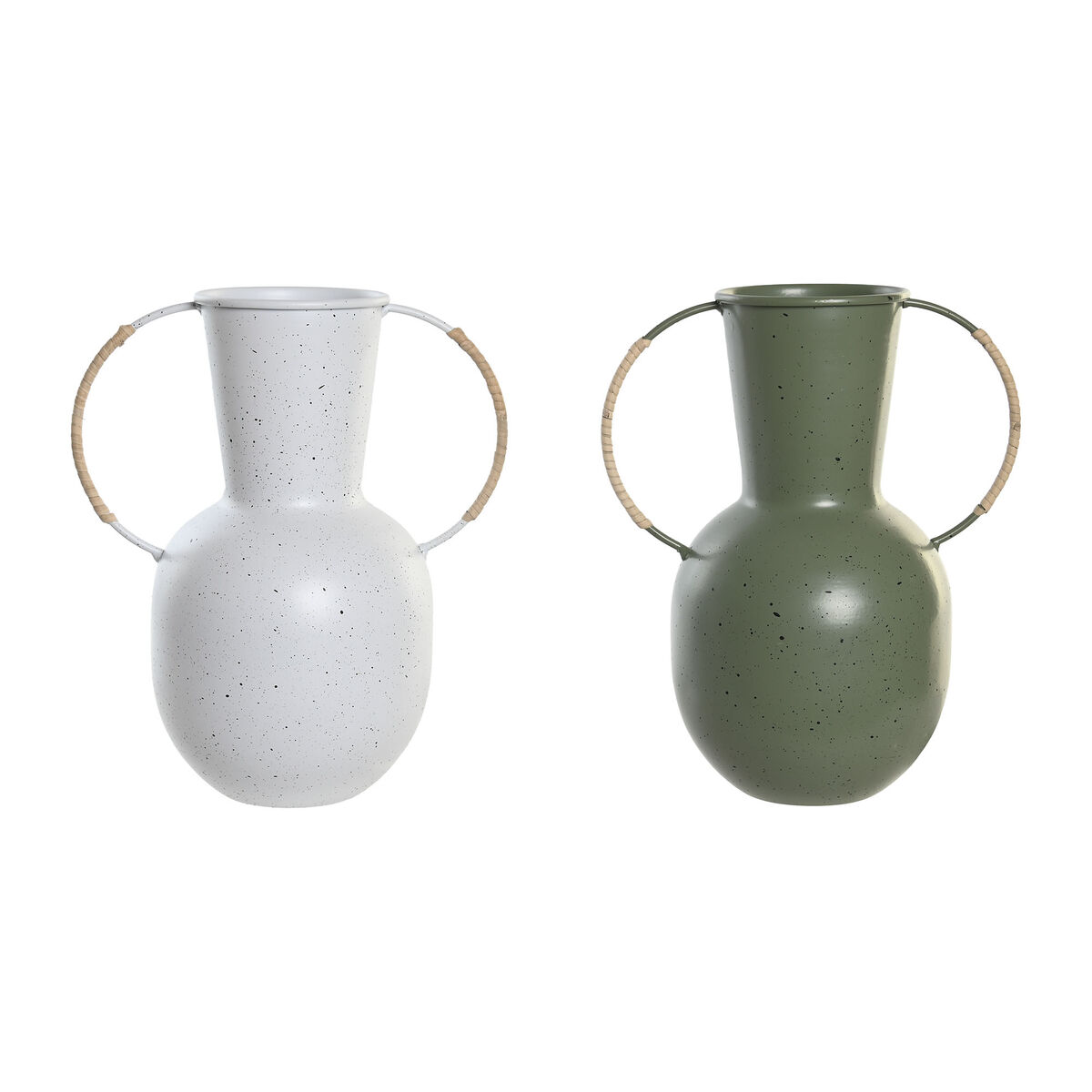 imagem de Vaso DKD Home Decor 20 x 13 x 24 cm Metal Terracota Branco Verde (2 Unidades)1