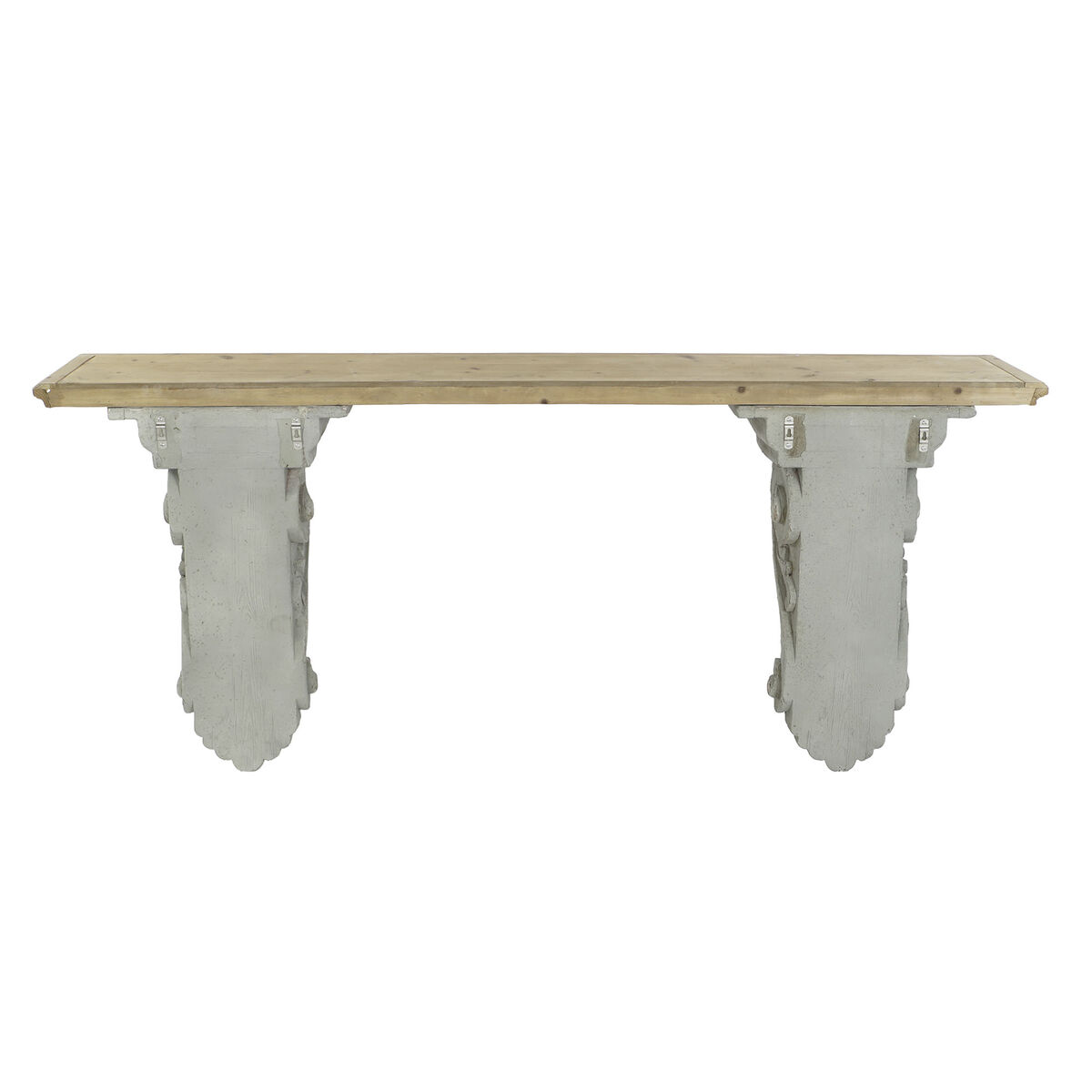 DKD Home Decor - Mesa de apoio DKD Home Decor Cinzento Natural Abeto 180 x 35 x 78 cm