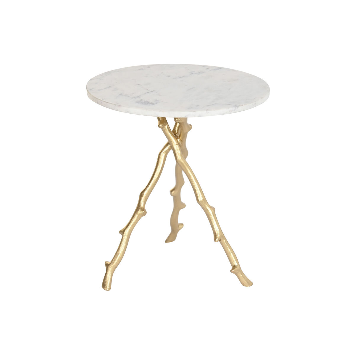 DKD Home Decor - Mesa de apoio DKD Home Decor Dourado Branco Mármore Ferro 45 x 45 x 50 cm