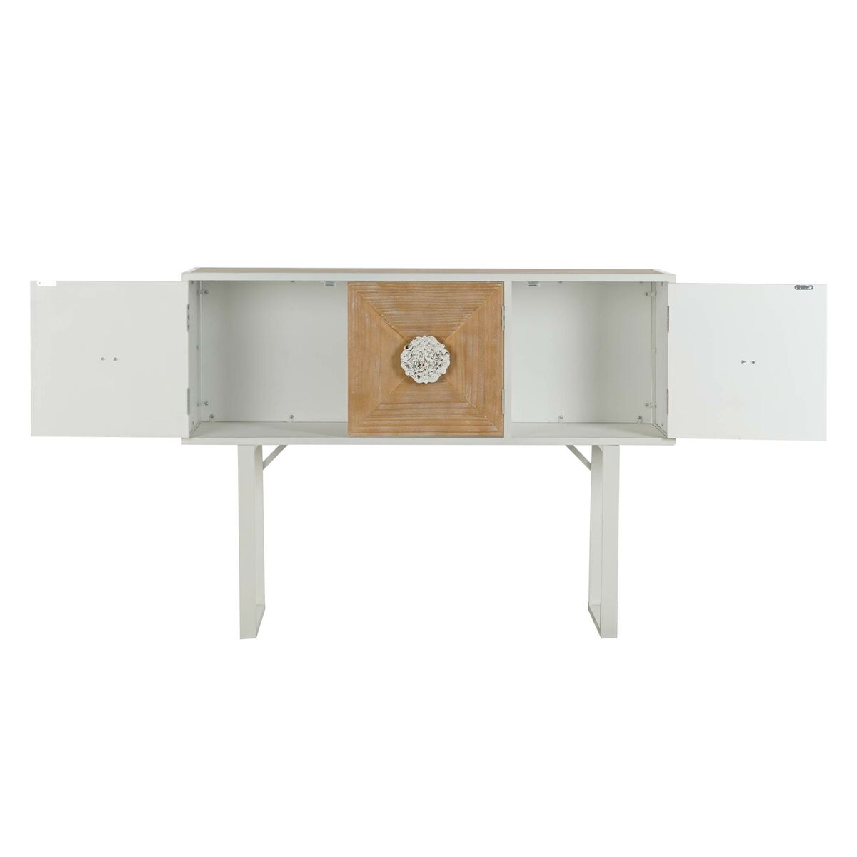 imagem de Mesa de apoio DKD Home Decor Abeto Metal Branco 120 x 35 x 90 cm4