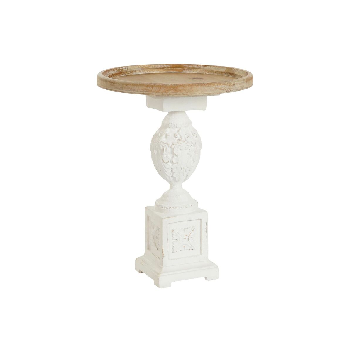 DKD Home Decor - Mesa de apoio DKD Home Decor 46 x 46 x 63 cm Abeto Natural Branco Magnésio