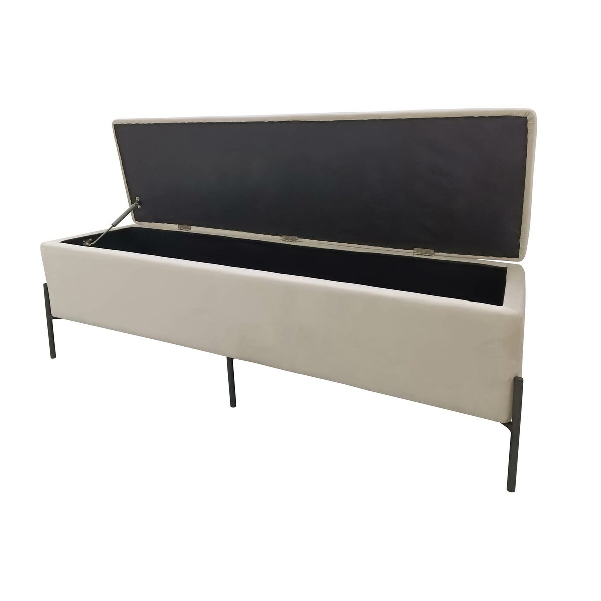 imagem de Banqueta DKD Home Decor Preto Creme Metal 140 x 40 x 45 cm2