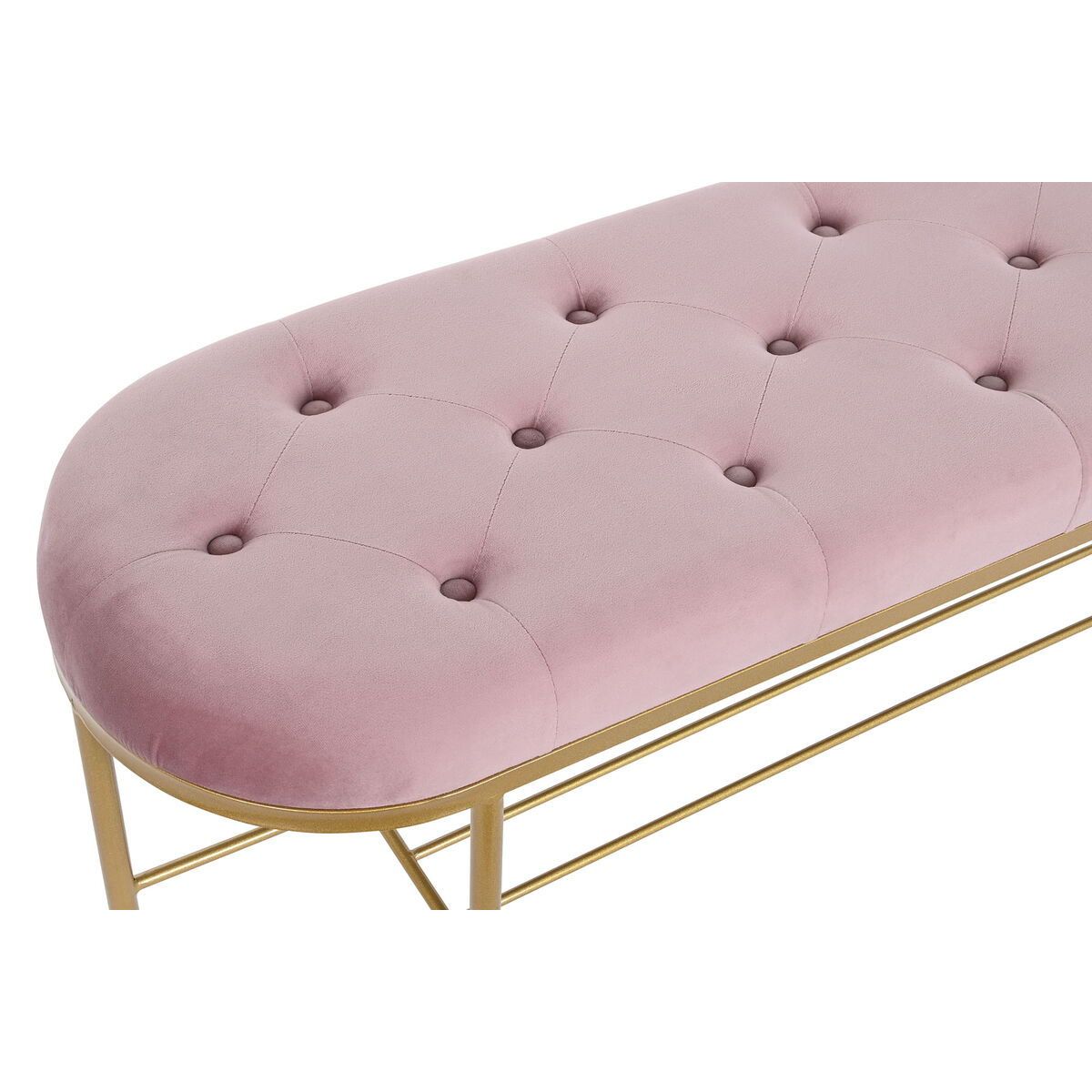 imagem de Banqueta DKD Home Decor 100 x 35 x 40 cm Cor de Rosa Dourado Metal4