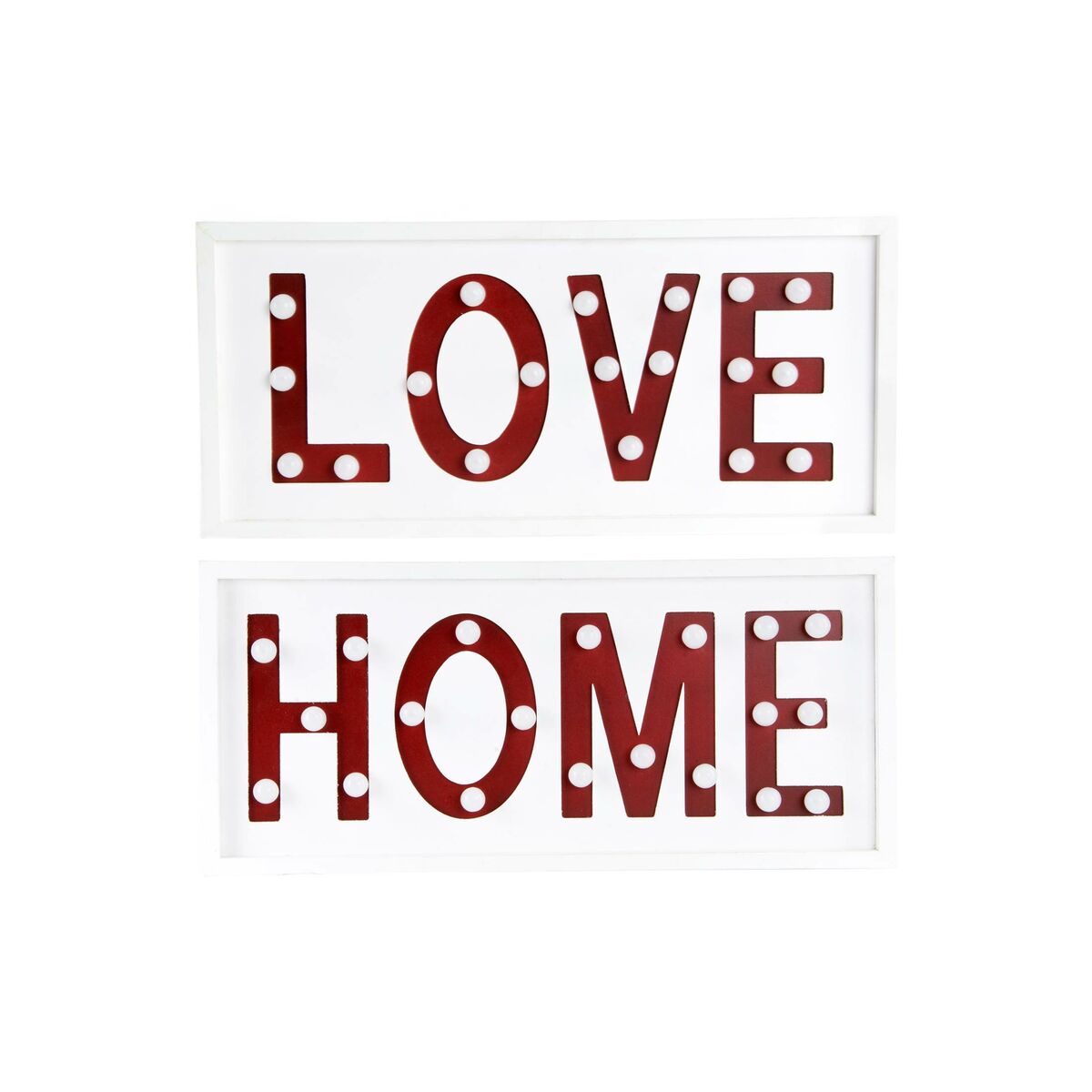 DKD Home Decor - Decoração de Parede DKD Home Decor Branco Vermelho Urbana 48 x 4 x 22 cm (2 Unidades)