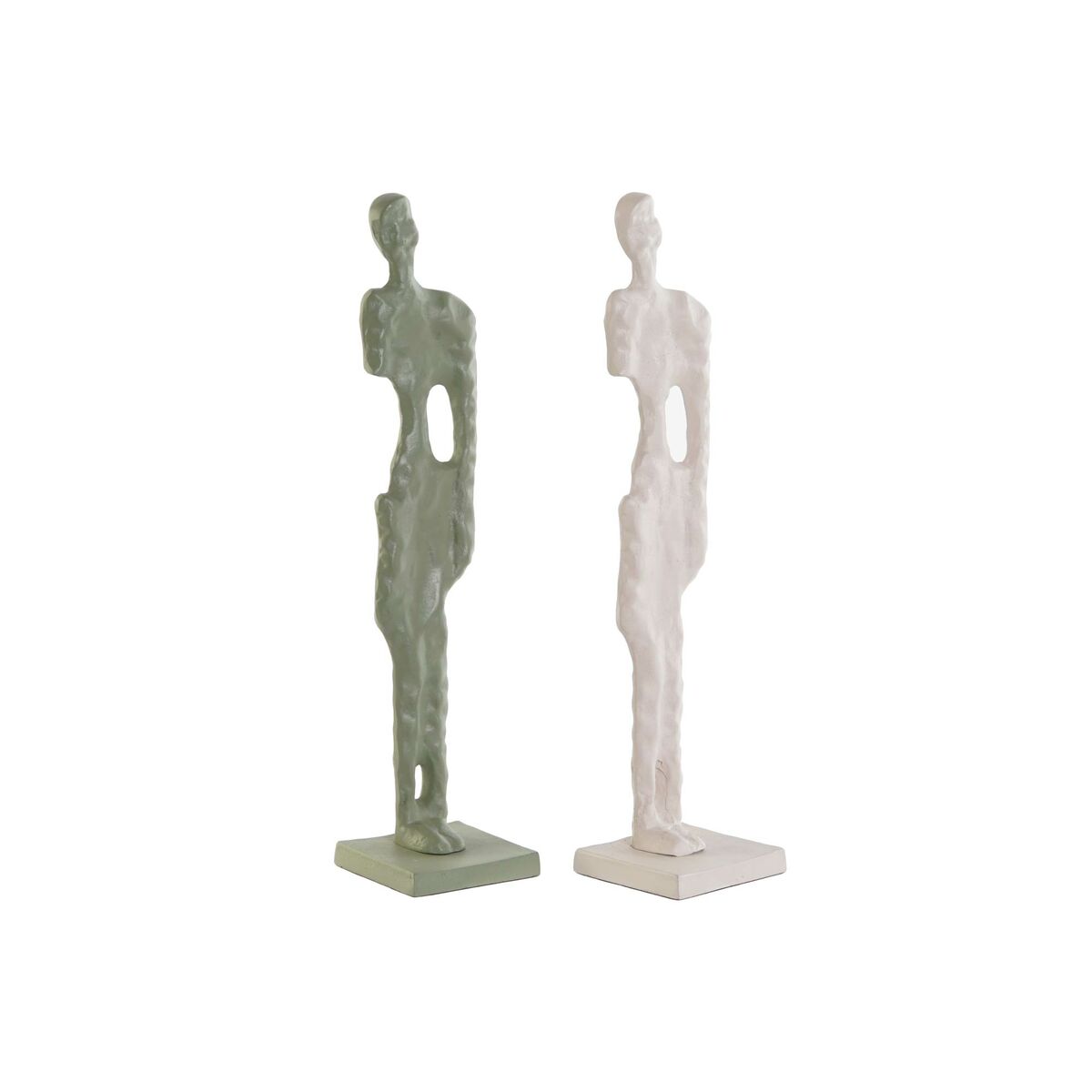 DKD Home Decor - Figura Decorativa DKD Home Decor Branco Verde 9 x 9 x 40 cm (2 Unidades)