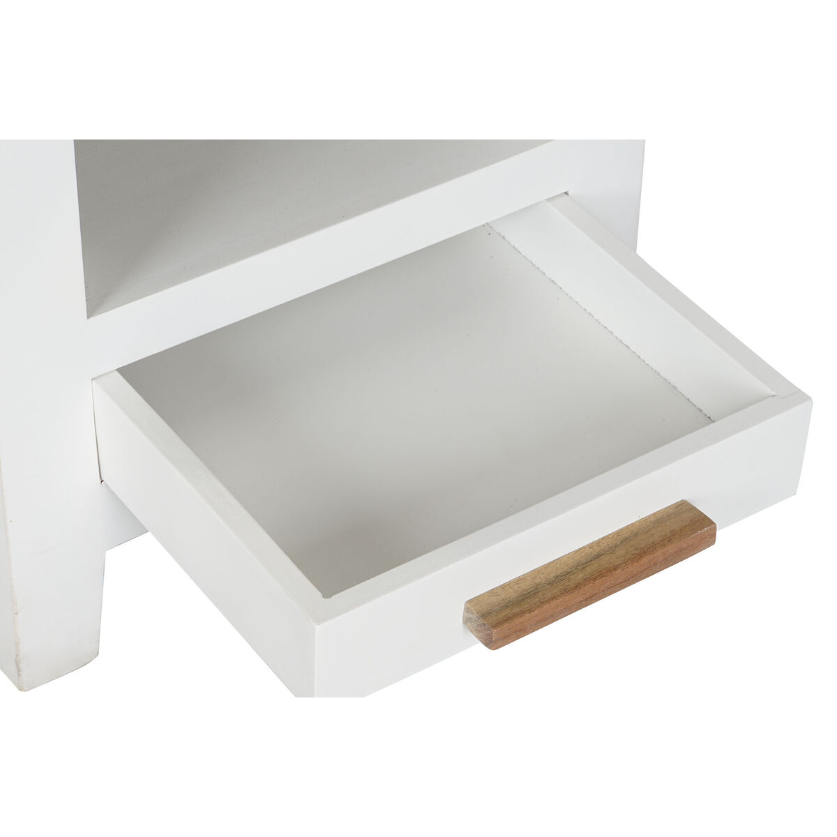 imagem de Mesa de Cabeceira DKD Home Decor Branco Castanho Acácia Madeira de mangueira 45 x 40 x 60 cm3