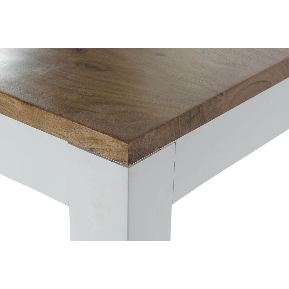 imagem de Mesa de Jantar DKD Home Decor Branco Castanho Acácia Madeira de mangueira 200 x 100 x 80 cm2