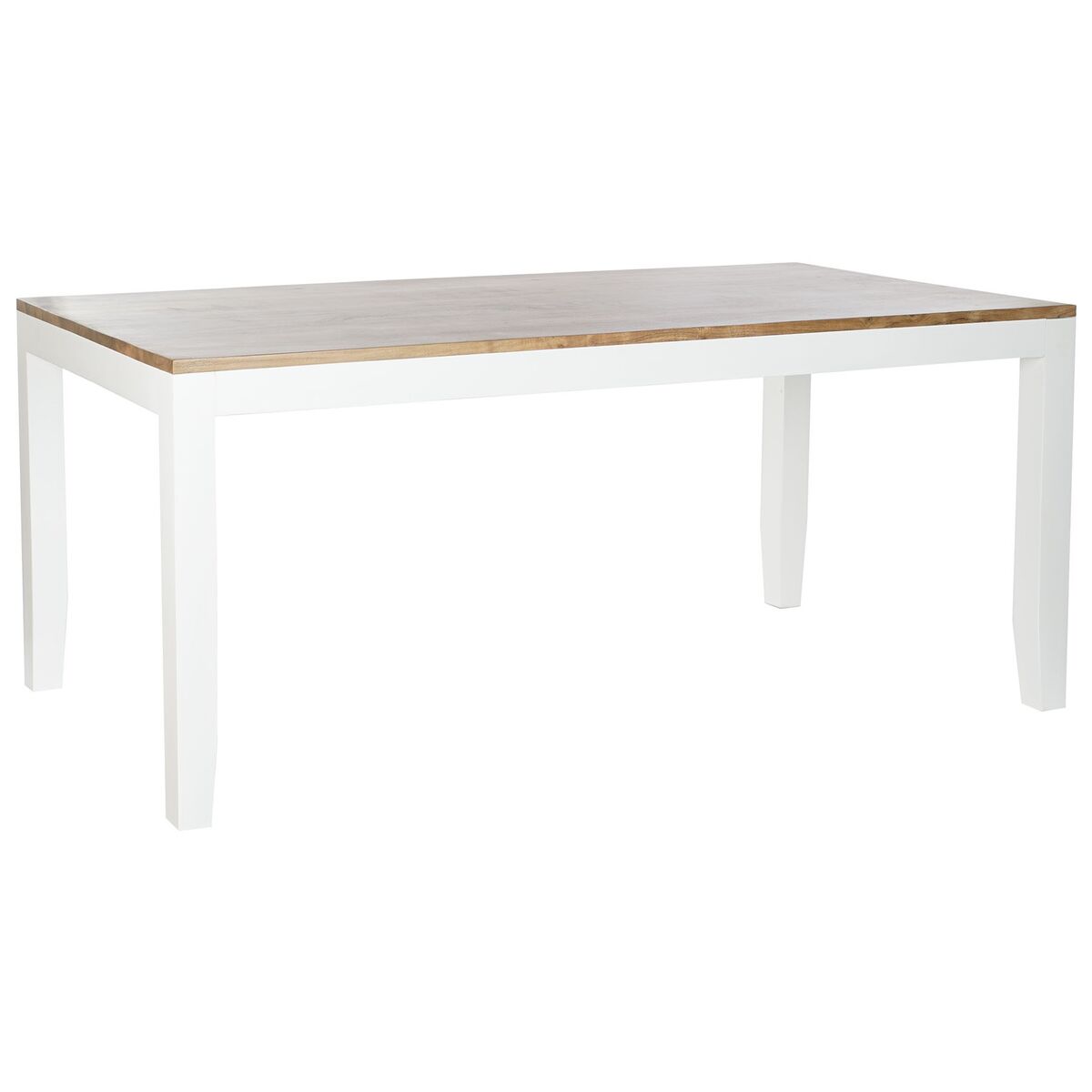 imagem de Mesa de Jantar DKD Home Decor Branco Castanho Acácia Madeira de mangueira 200 x 100 x 80 cm1