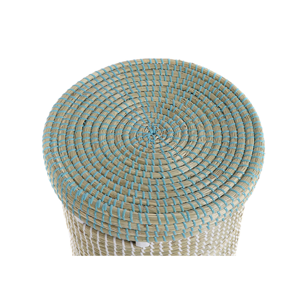 imagem de Conjunto de Cestas DKD Home Decor Azul Branco Natural Zostera marina 44 x 44 x 51 cm1