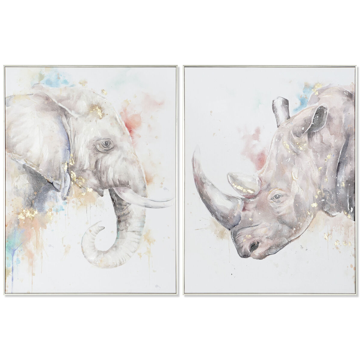 DKD Home Decor - Pintura DKD Home Decor Moderno animais 60 x 3,5 x 80 cm (2 Unidades)